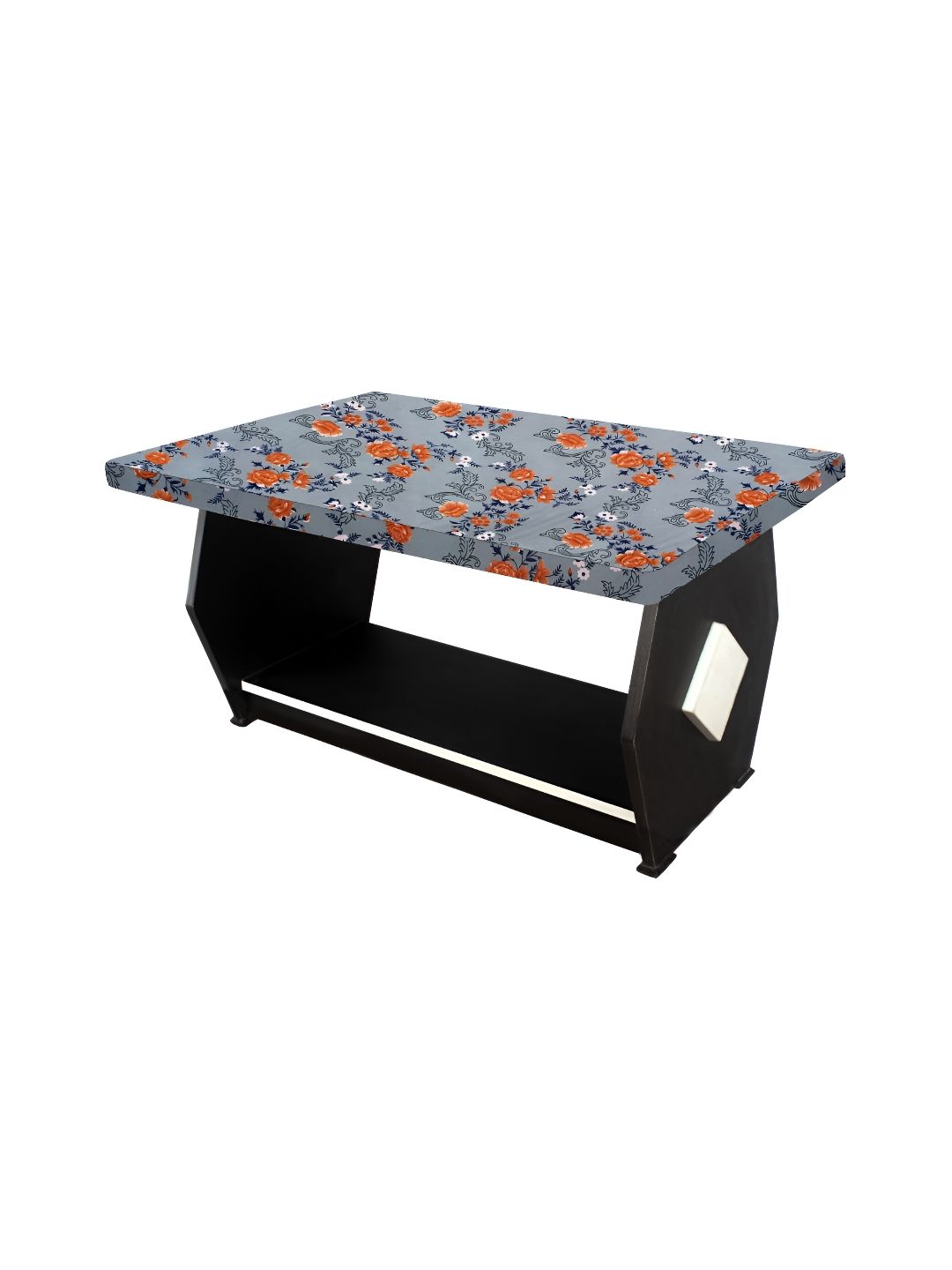 Stylista Blue & Orange Floal Printed Waterproof 2-Seater Table Cover-picture-33