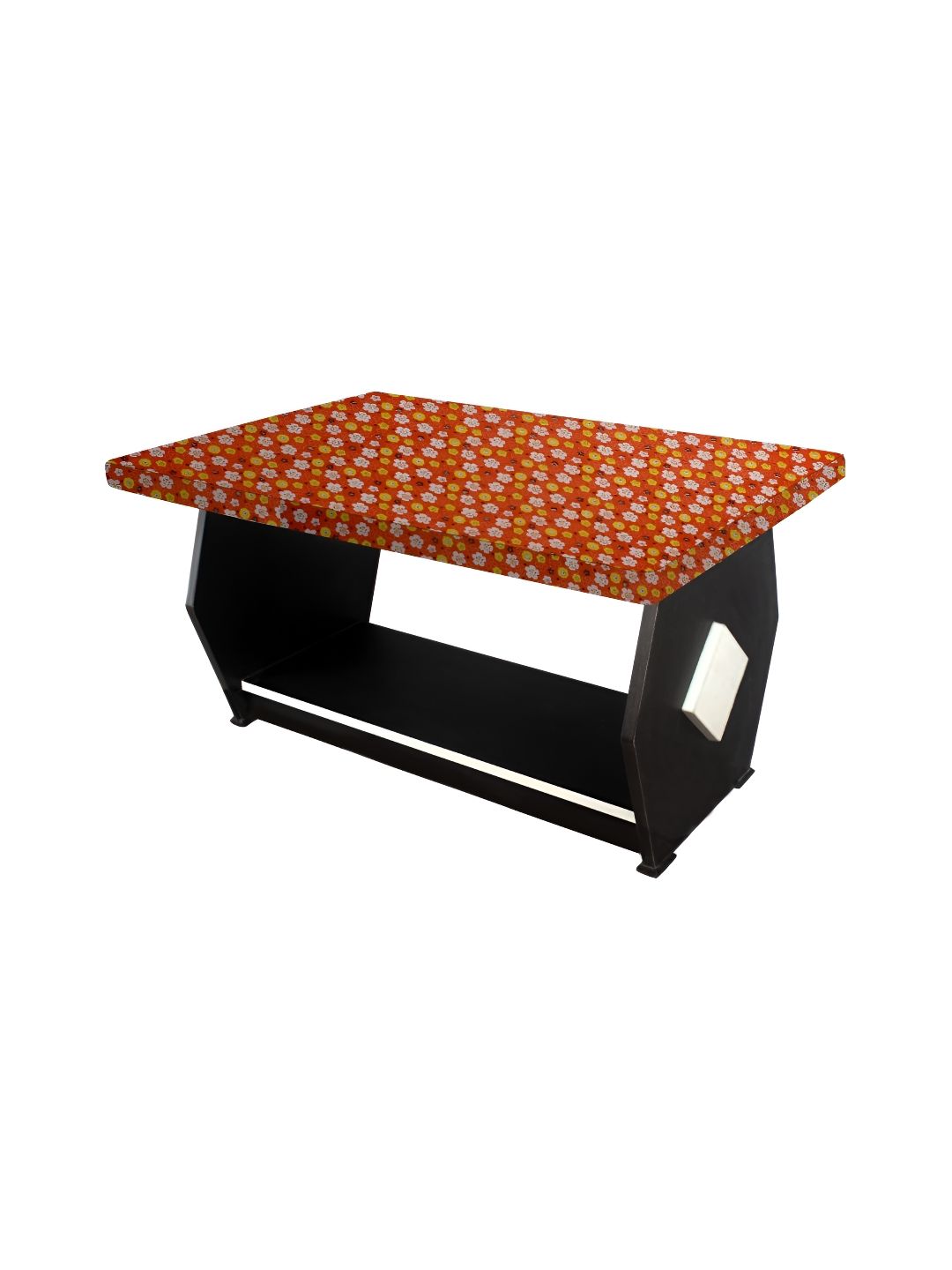 Stylista Orange & Beige Floral Printed Waterproof Table Cover-picture-13