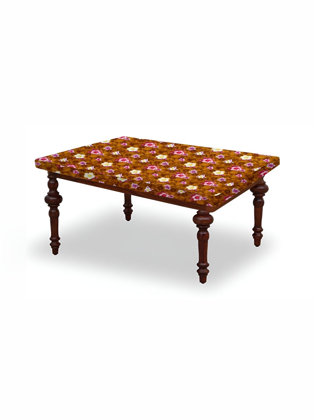 Stylista Orange & Yellow Floral Printed Waterproof 4-Seater Table Cover-picture-21
