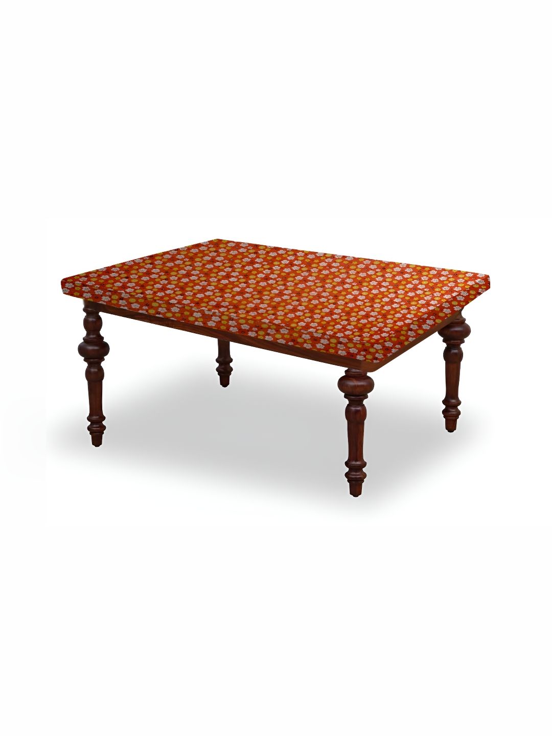 Stylista Orange & Beige Floral Printed Waterproof Table Cover-picture-20