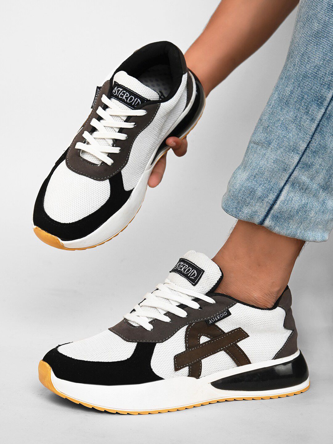 ASTEROID Men Colourblocked Lightweight Lace Up Sneakers-picture-34