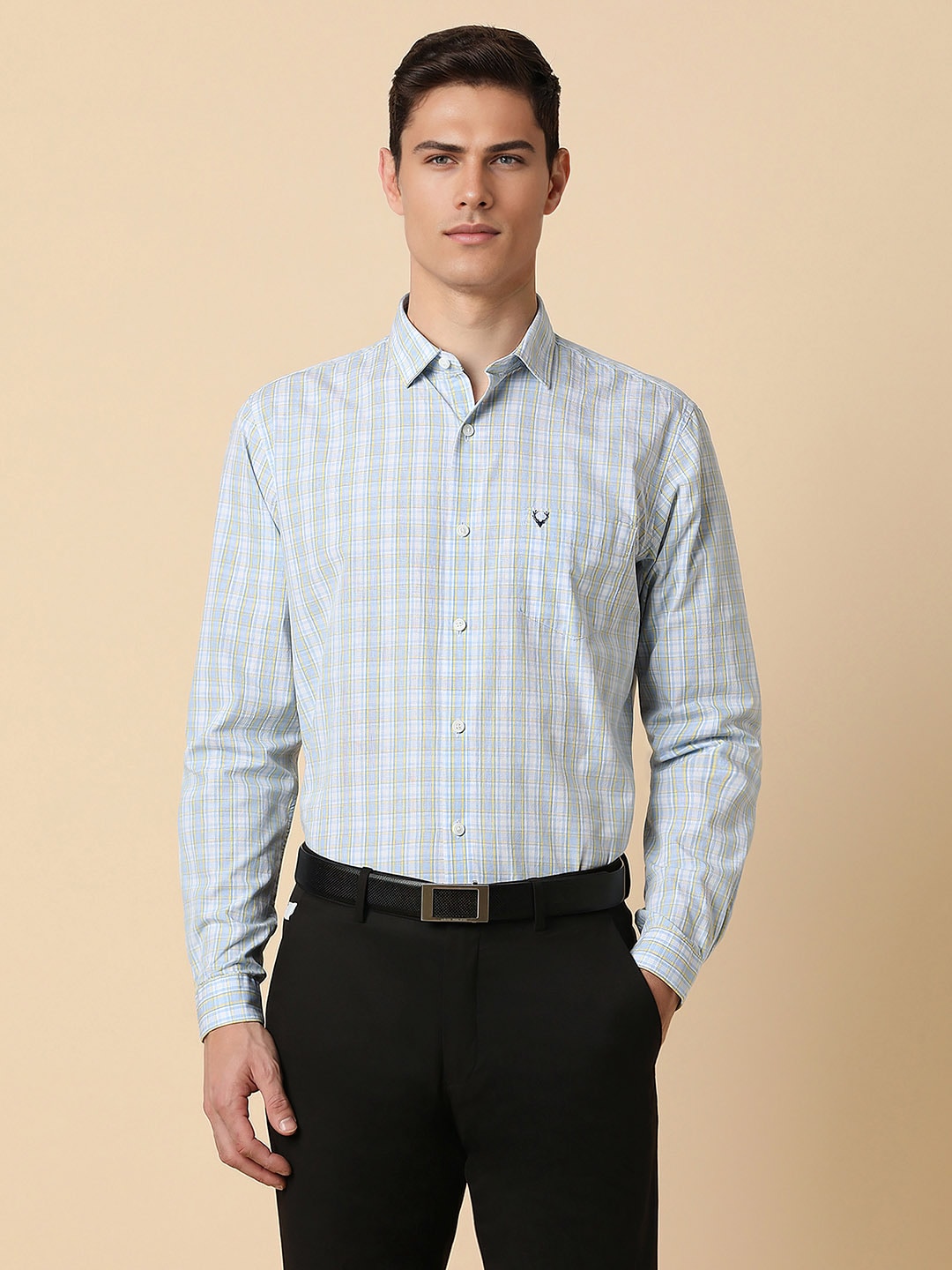 Allen Solly Men Multicoloured Slim Fit Opaque Checked Formal Shirt