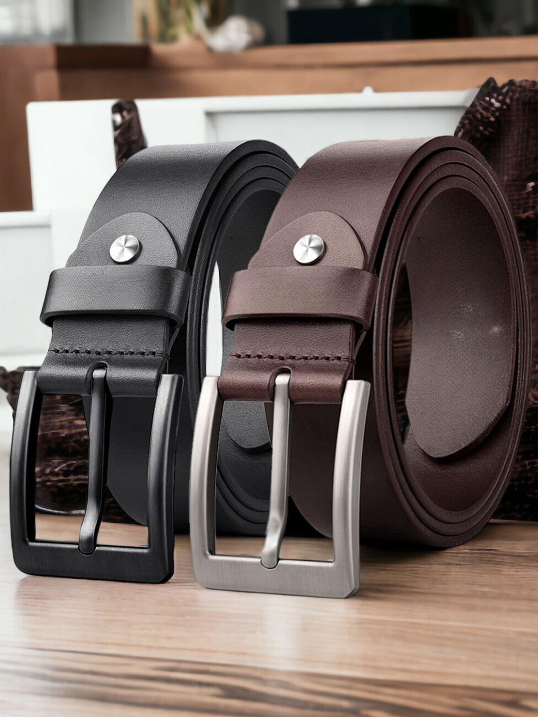 Roadster Pack Of 2 Formal Leather Belts-image-21
