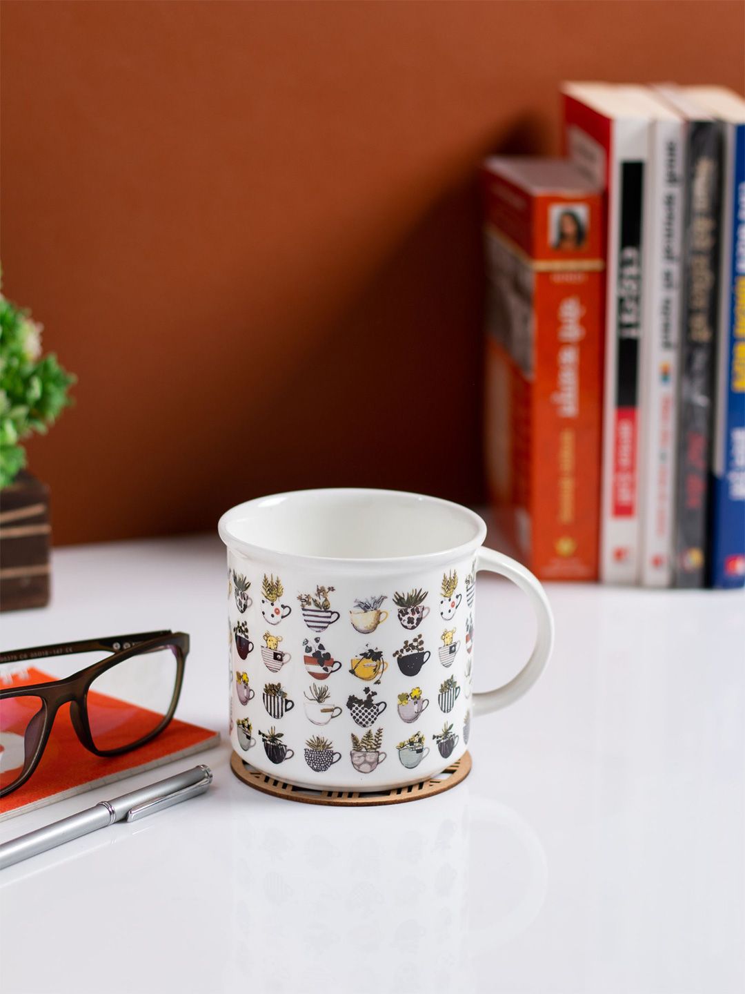 JCPL White & Black 2 Pieces Printed Ceramic Glossy Mugs 350 ml-image-18