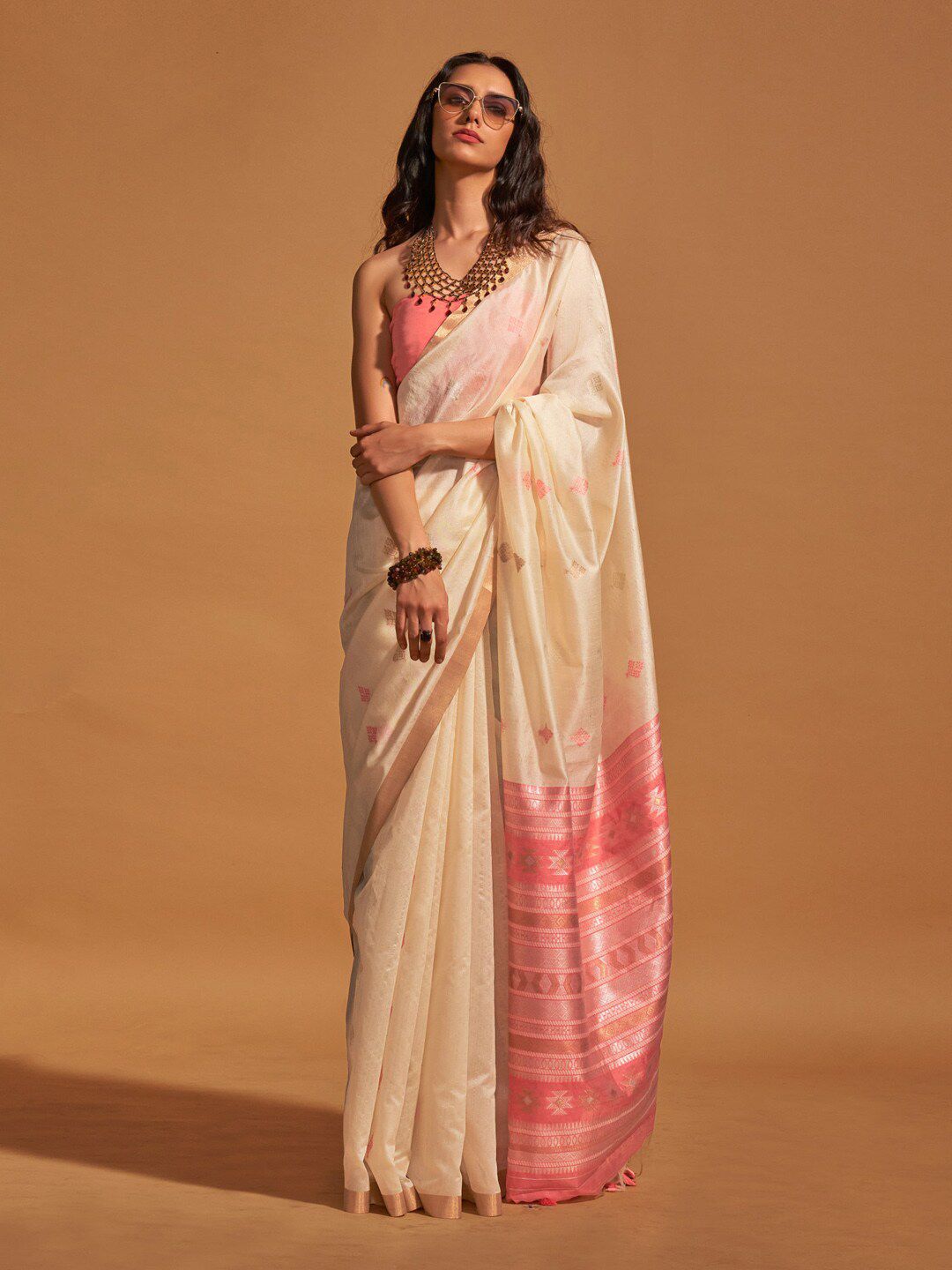 Mitera Ethnic Motifs Woven Design Zari Banarasi Saree-picture-37