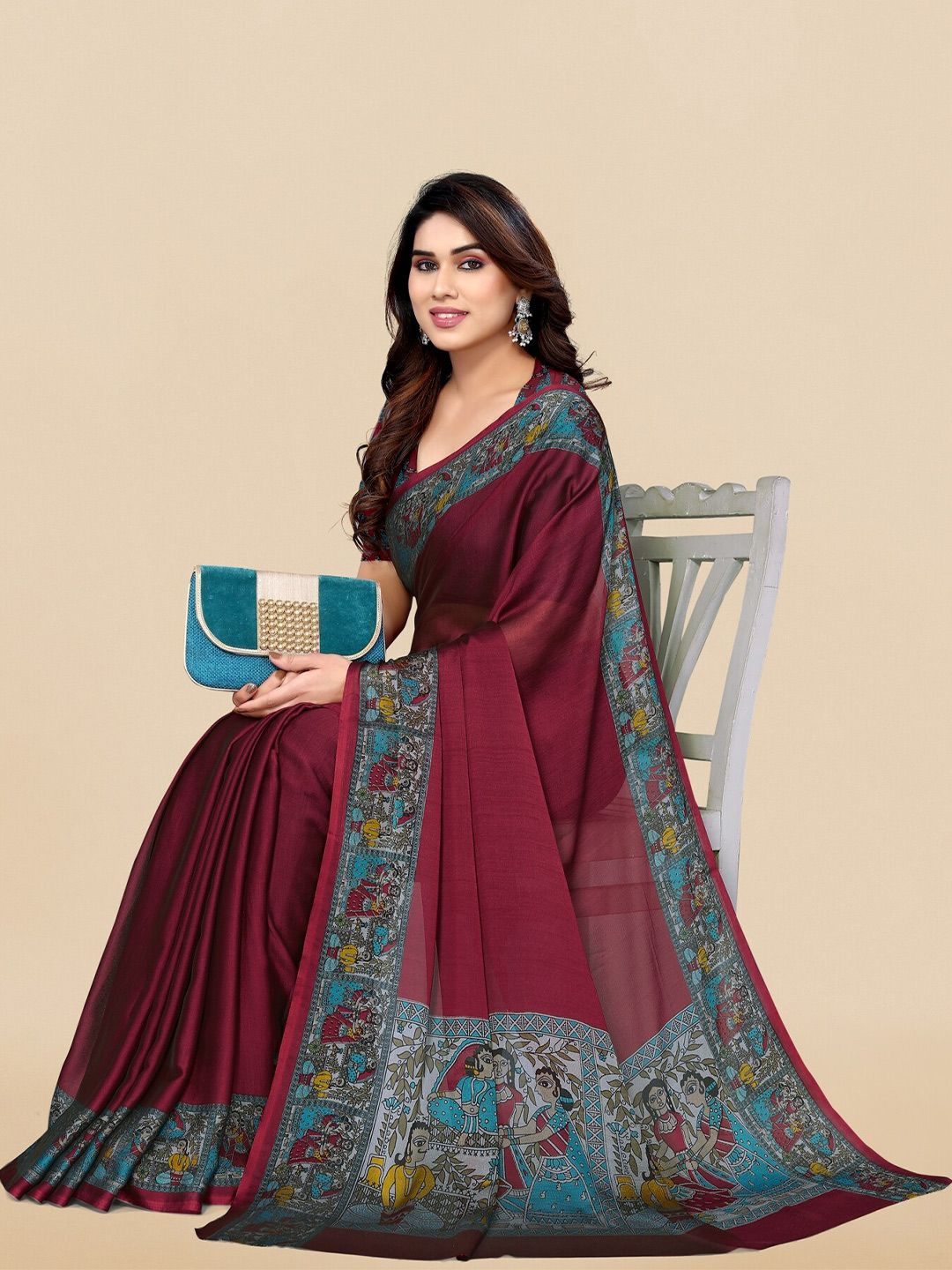 KALINI Ethnic Motifs Printed Saree-image-13