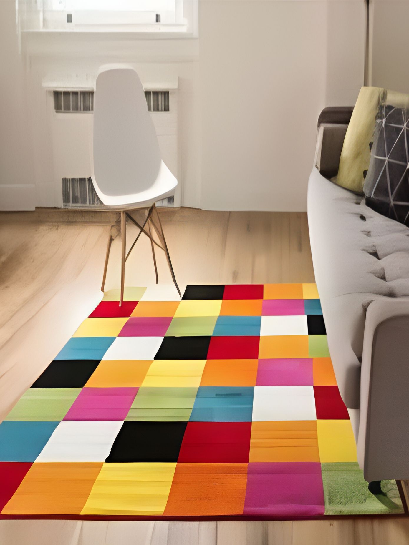 Shopgallery Red & Black Geometric Anti Skid Shaggy Carpet-picture-15