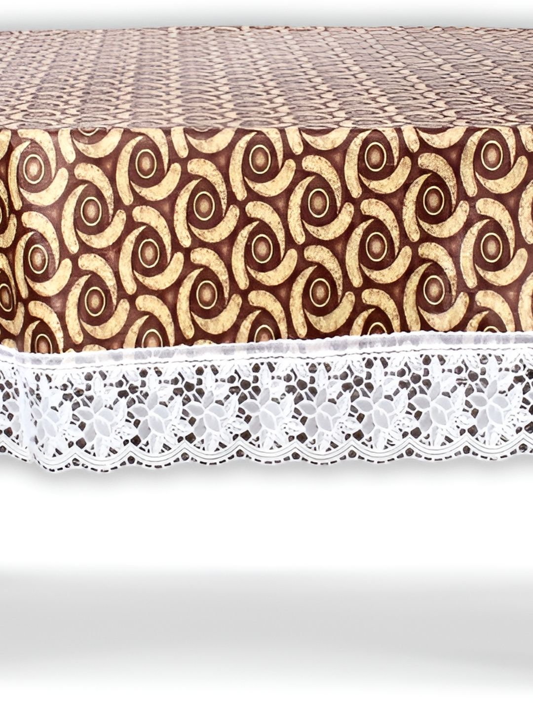 Stylista Brown & Beige Printed Waterproof 1.52 m x 1 m Oval Table Cover-picture-16