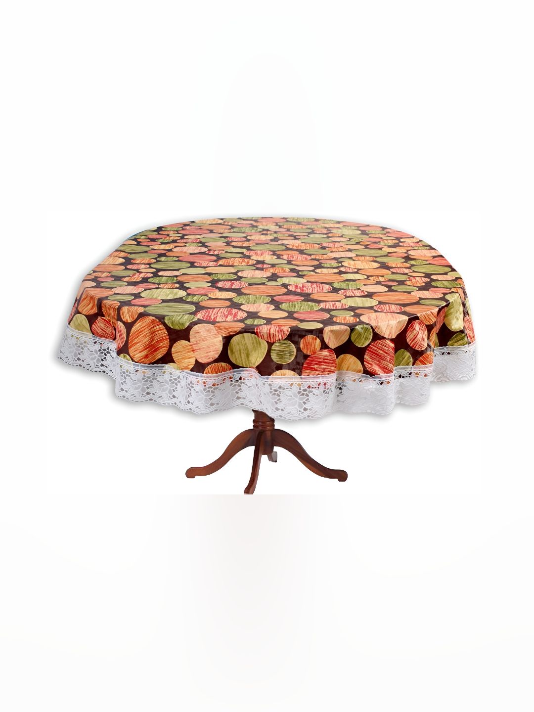 Stylista Brown & Green Printed Waterproof 3 m x 1.52 m Oval Table Cover-picture-40