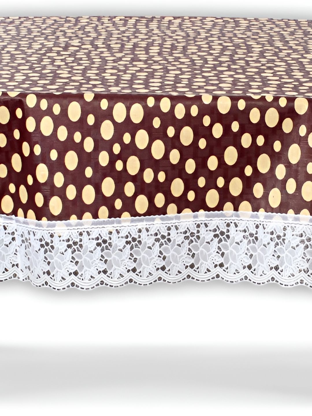 Stylista Brown & White Printed Waterproof  Oval 8-Seater Table Cover-picture-19