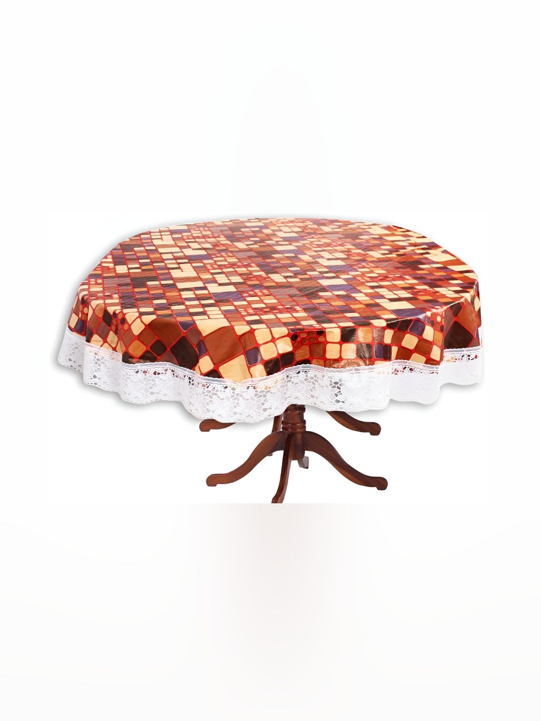 Stylista Brown & Beige Printed Waterproof Oval 4 Seater Table Cover-picture-22