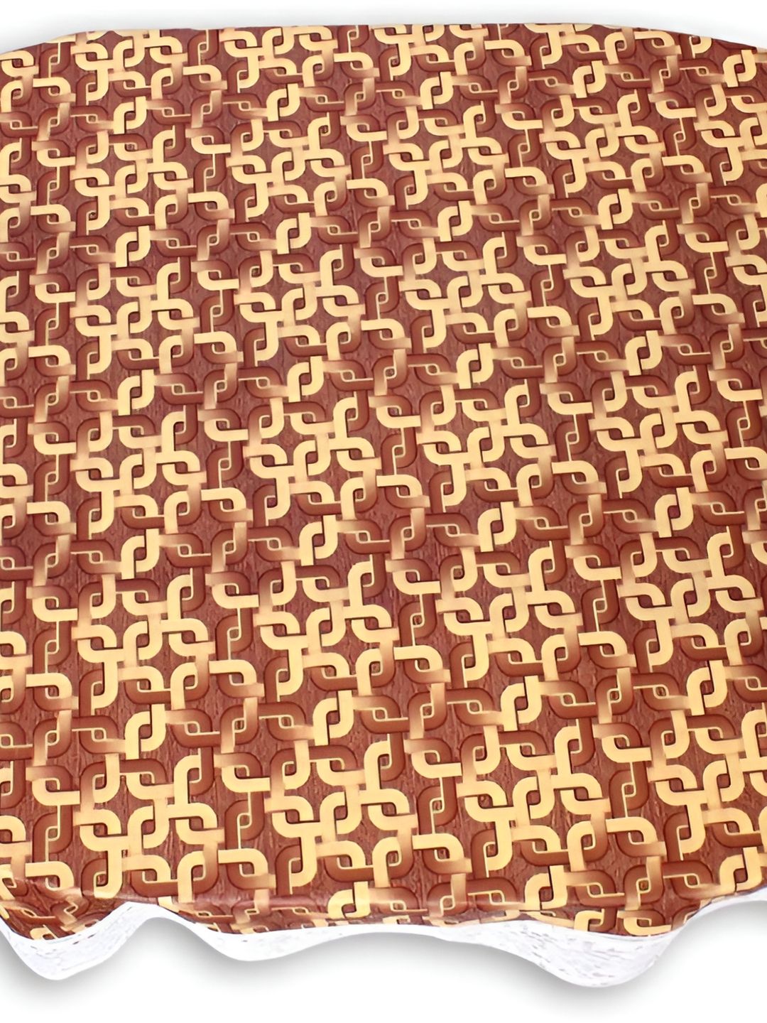 Stylista Brown & Beige Printed Waterproof 2.72 m x 1.52 m Oval Table Cover-picture-42