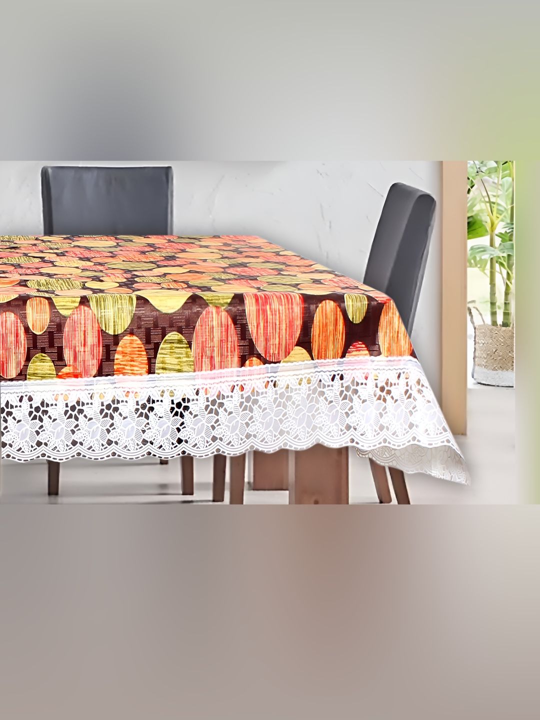 Stylista Brown & Yellow Printed Waterproof Rectangular 12 Seater Table Cover-picture-23