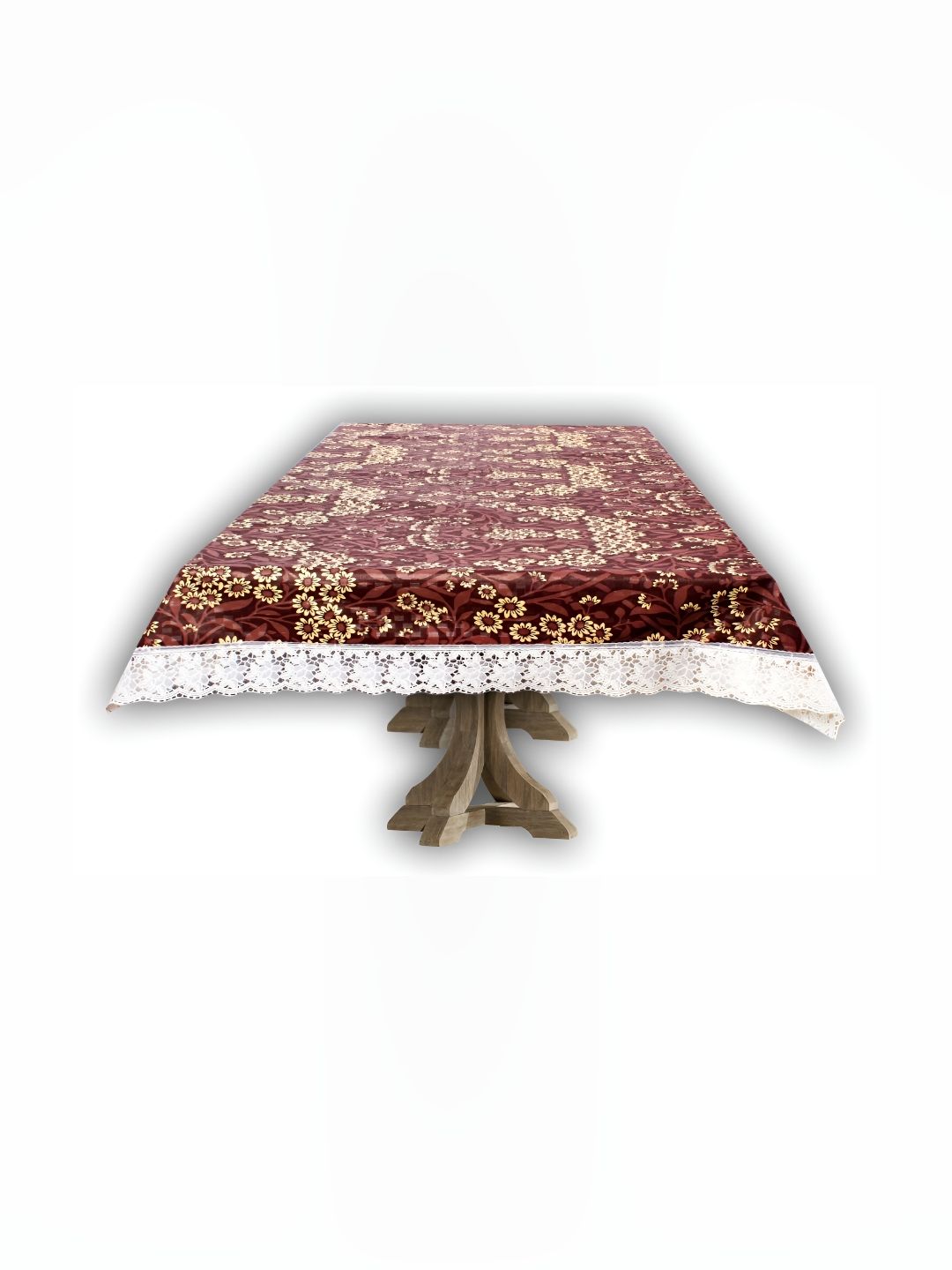 Stylista Brown Printed Waterproof 6-Seater Table Cover-picture-10