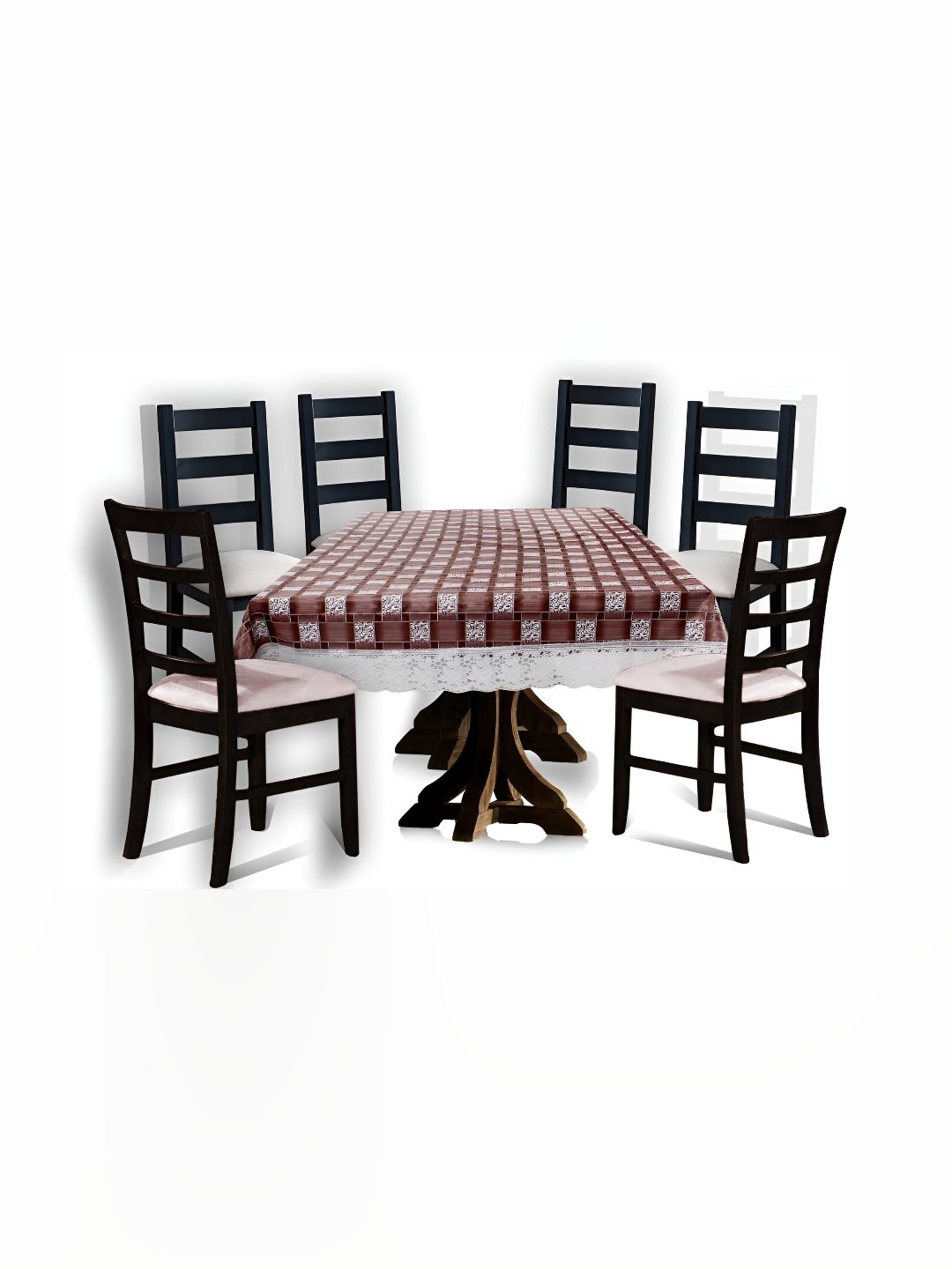 Stylista Brown Geometric Printed Waterproof 6-Seater Table Cover-picture-36