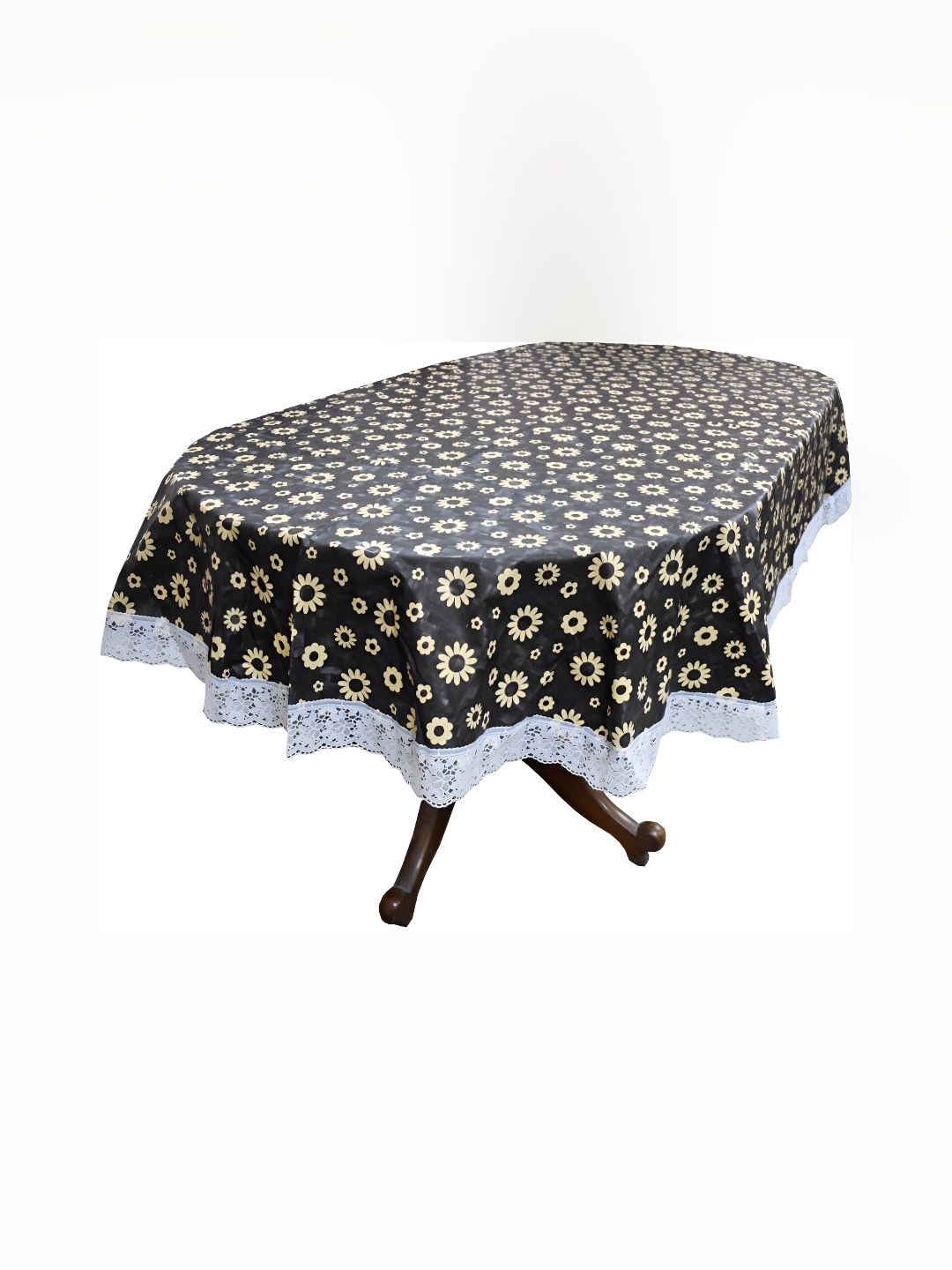 Stylista Black & Yellow Floral Oval Waterproof 6-Seater Table Cover-picture-33