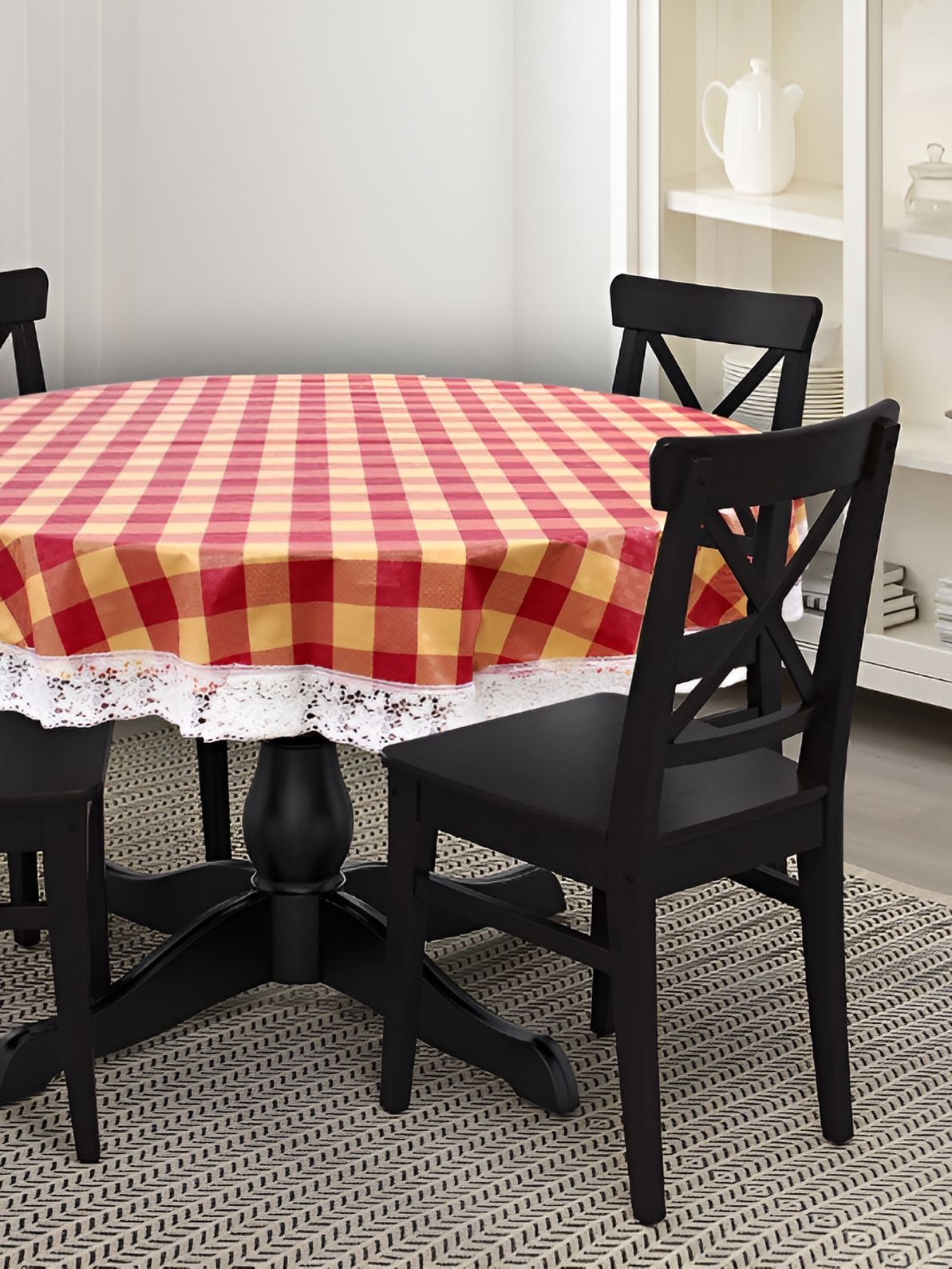 Stylista Red & Brown Printed Waterproof Table Cover-picture-34