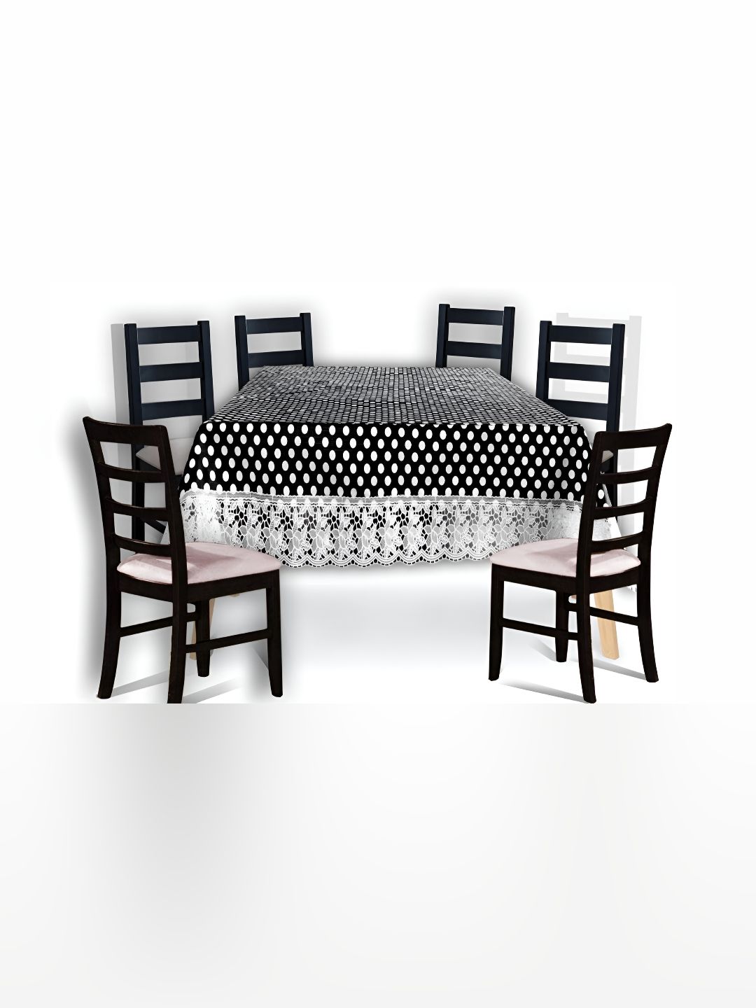 Stylista Black Geometric Printed Waterproof 6-Seater Table Cover-picture-11