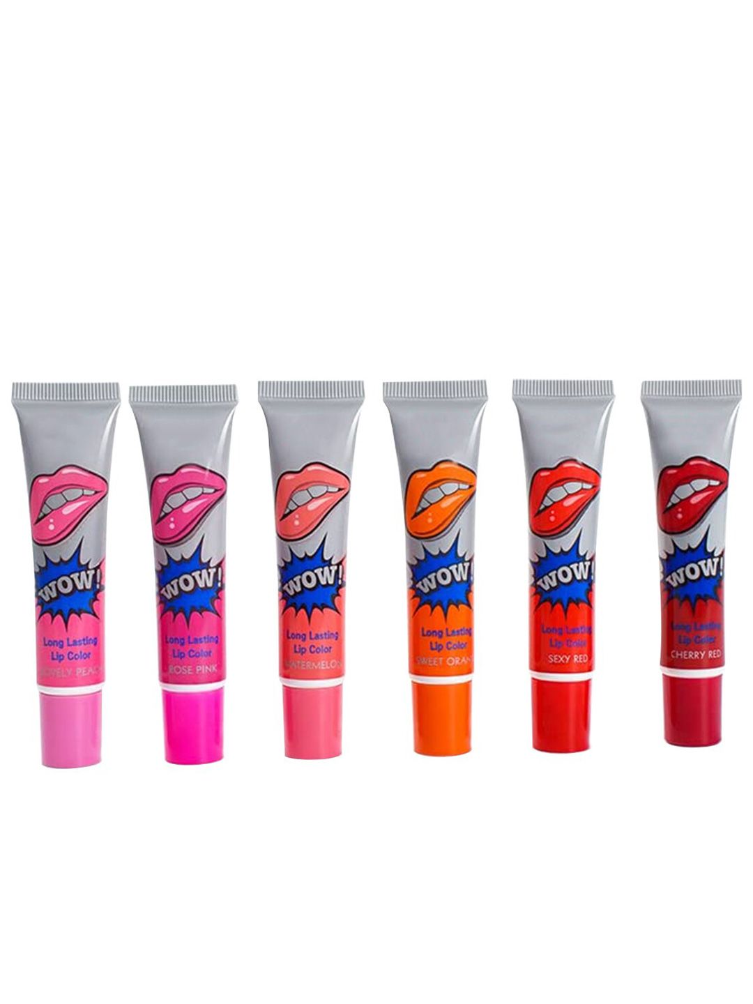 Adbeni Set Of 6 Wow Longwear & Waterproof Glossy Peel Off Lip Color-15g Each-image-32