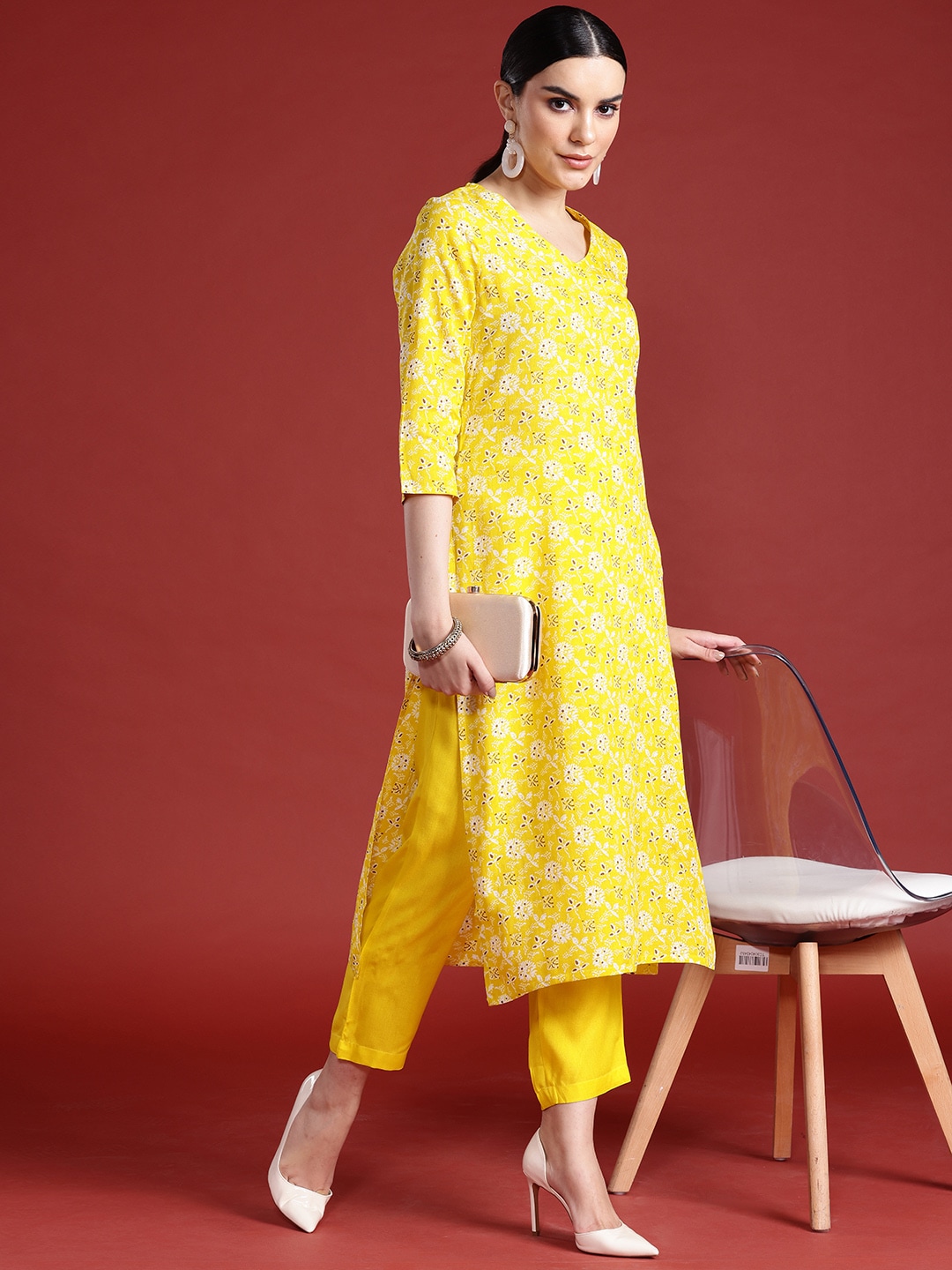 Anouk Floral Print Kurta with Trousers