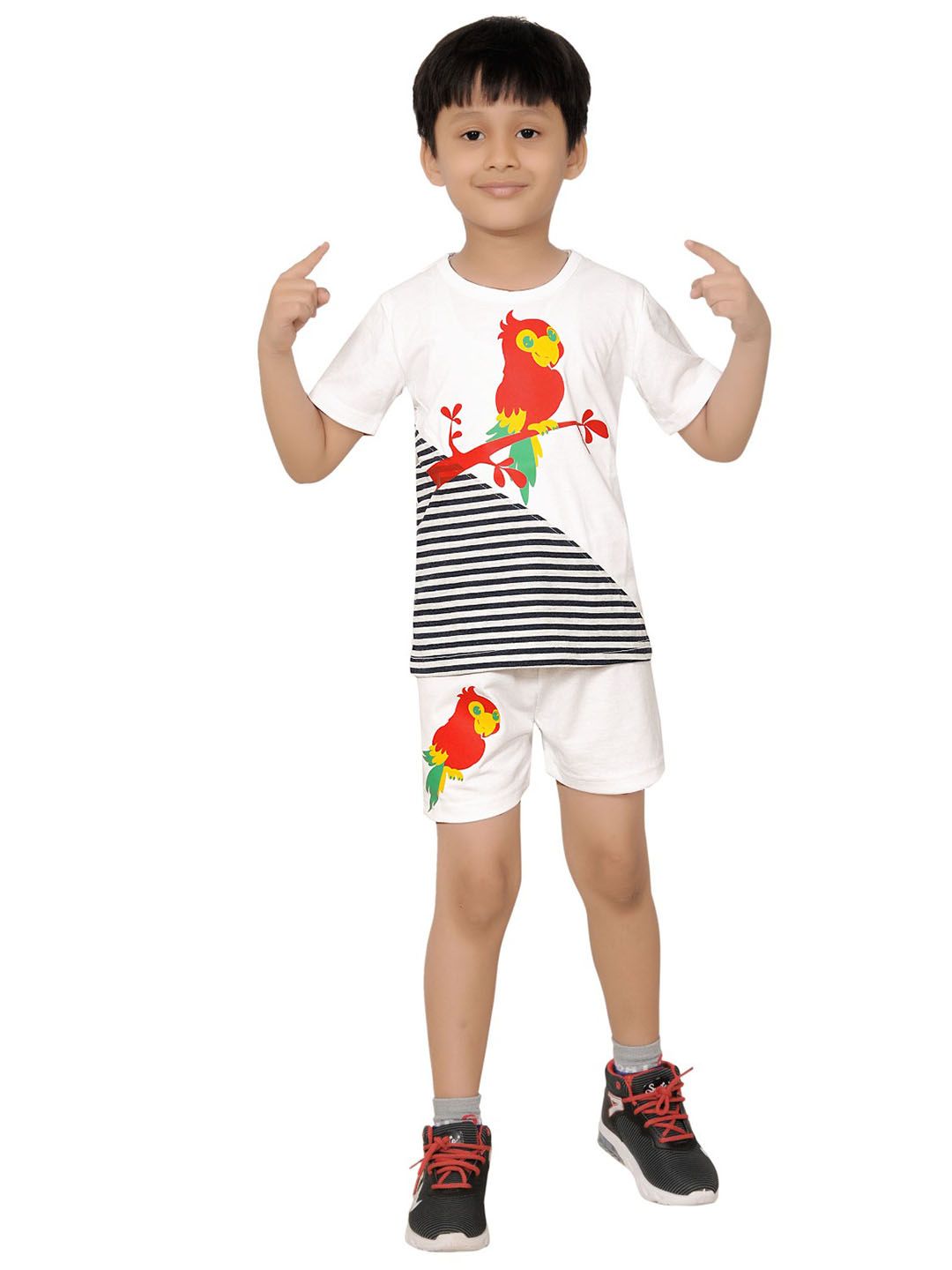 BAESD Boys Printed Round Neck T-shirt with Shorts-picture-36