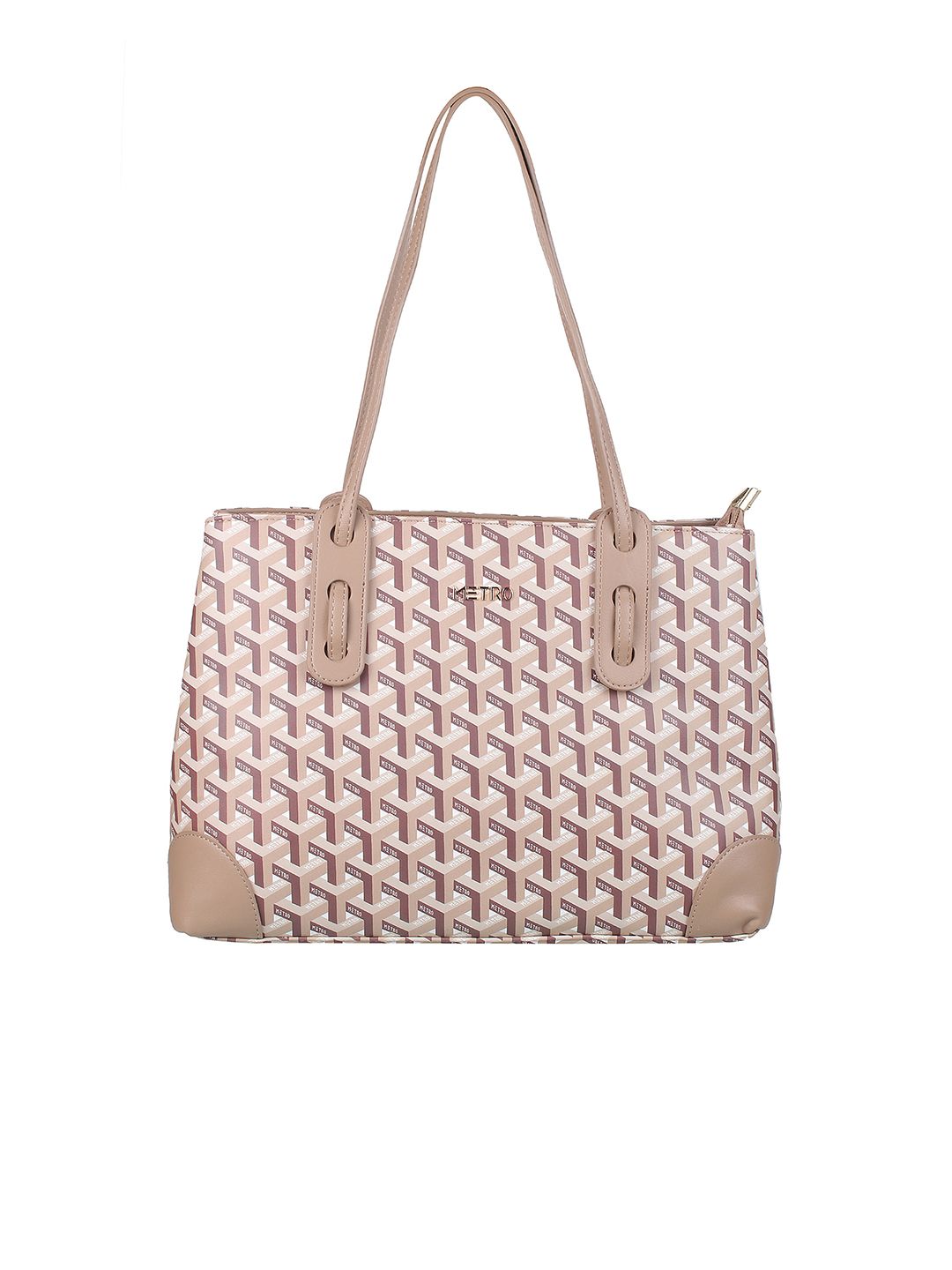 Metro Geometric Printed Structured Shoulder Bag-picture-19