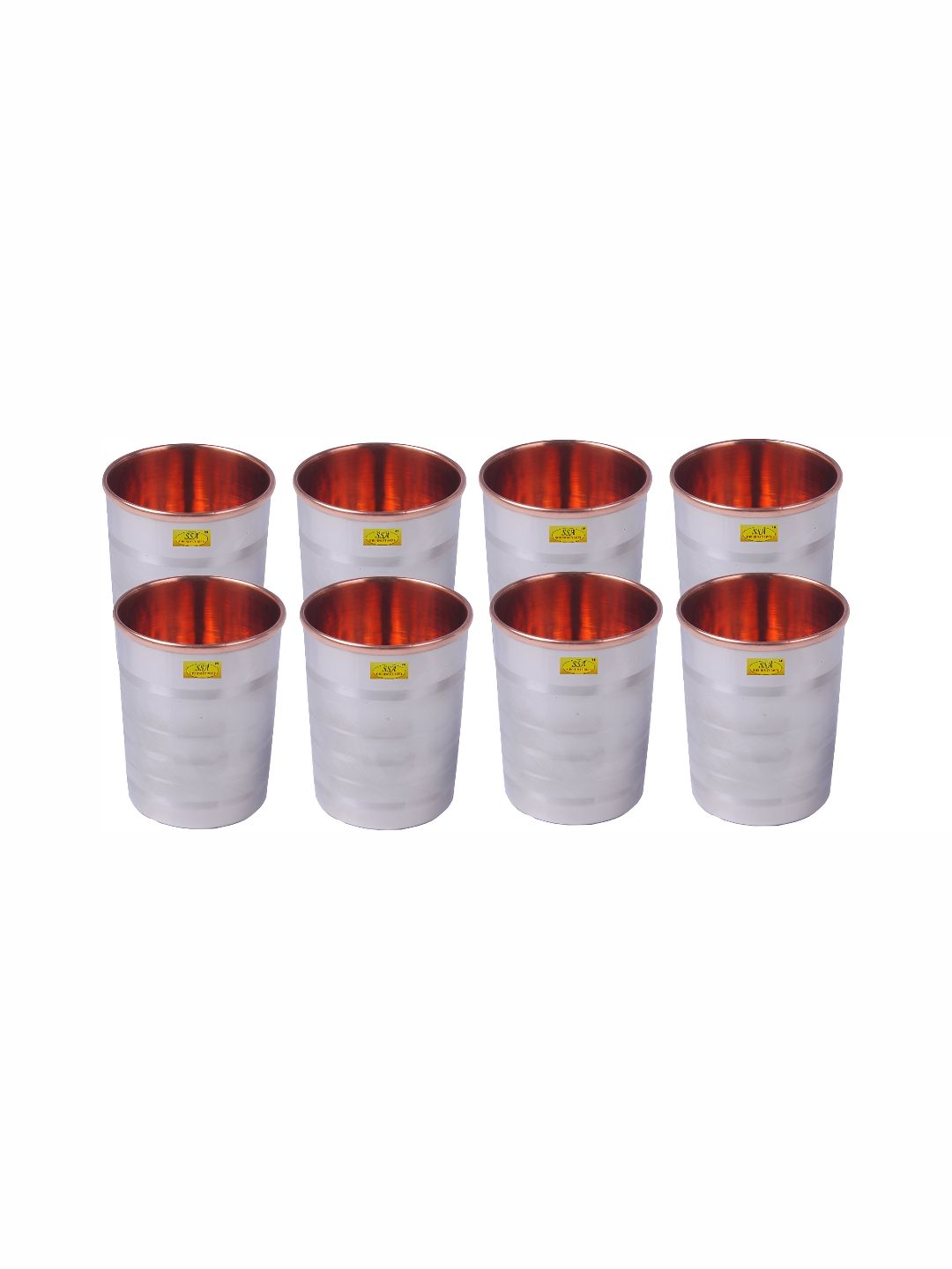 Shivshakti Arts Copper Toned 8 Pieces Easy to Clean Copper Water or Juice Glass 250 ml-image-47