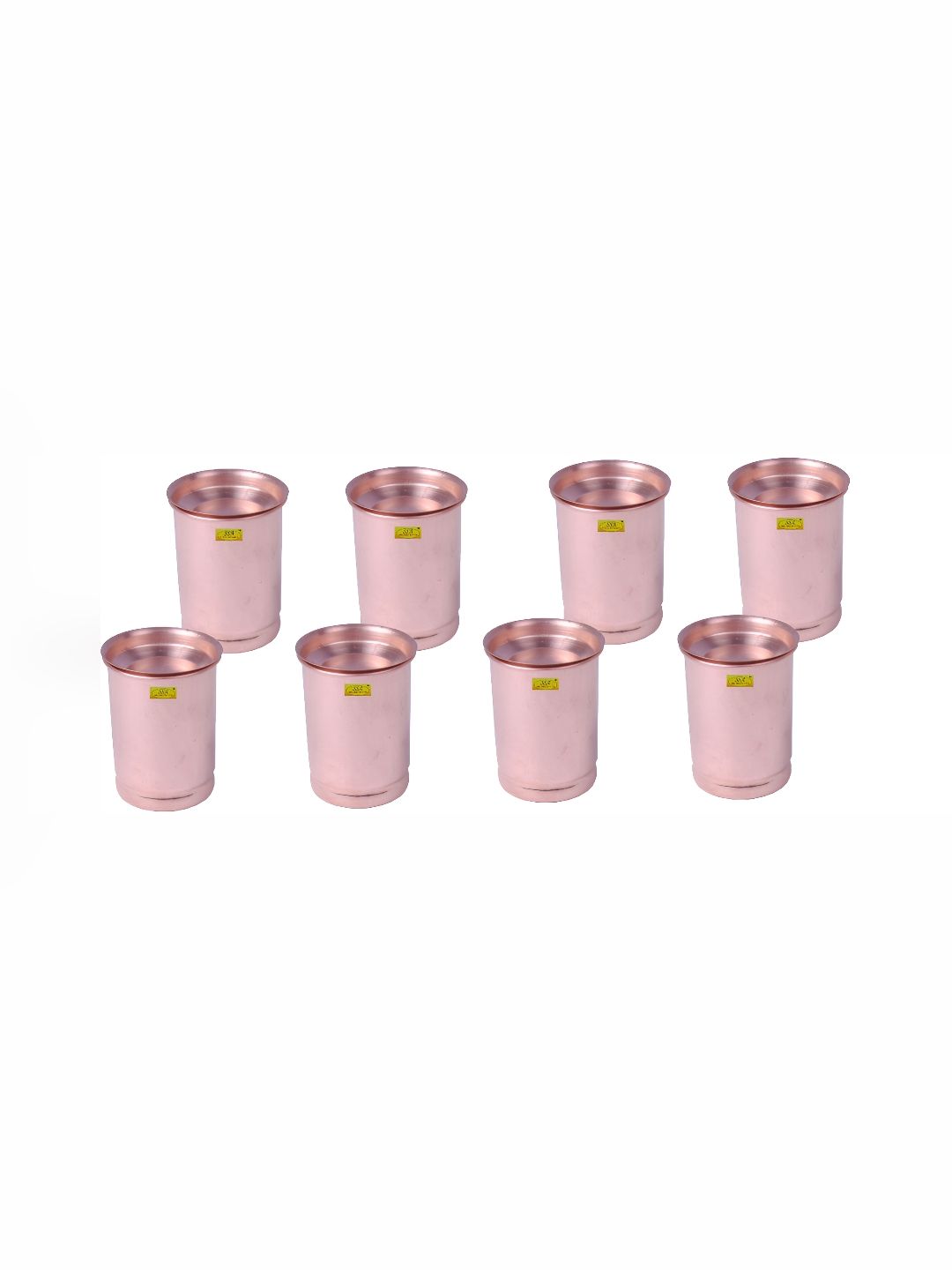 Shivshakti Arts 8 Pieces Easy to Clean Copper Water Glass 300ml-picture-29