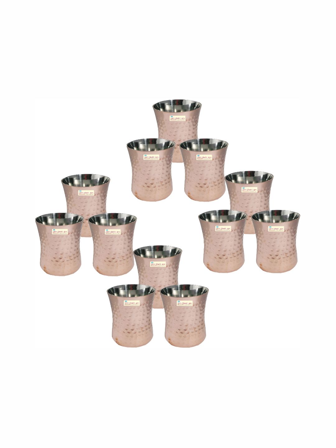 Shivshakti Arts Brown 12 Pieces Easy to Clean Copper Water or Juice Glass-picture-34