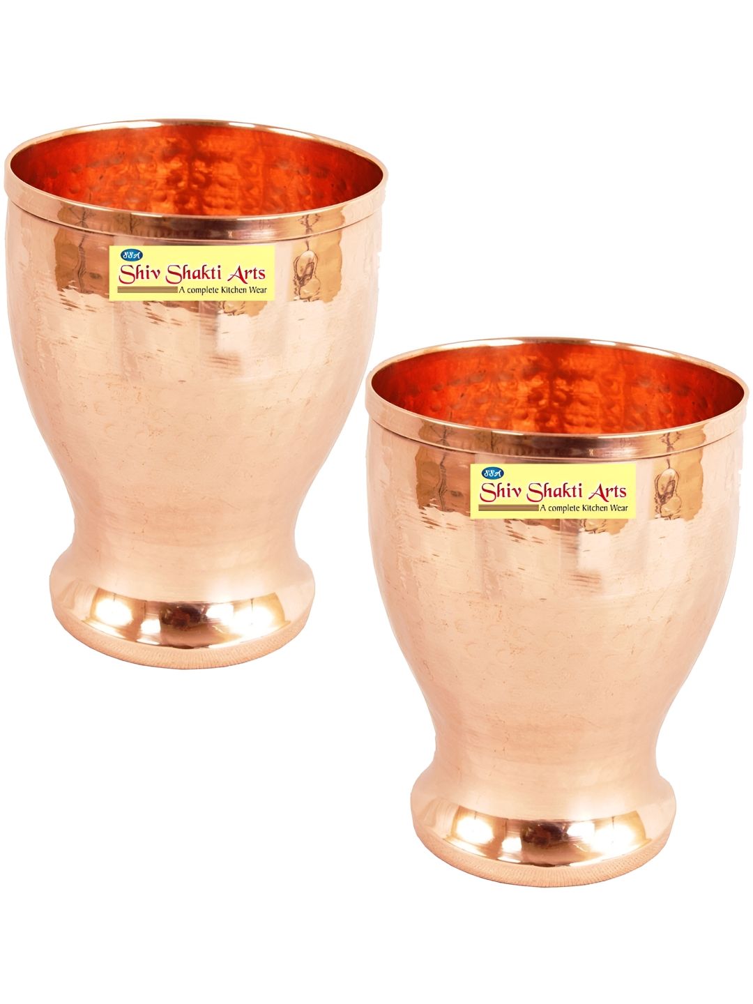 Shivshakti Arts Yellow 6 Pieces Brass Water Glass-image-49