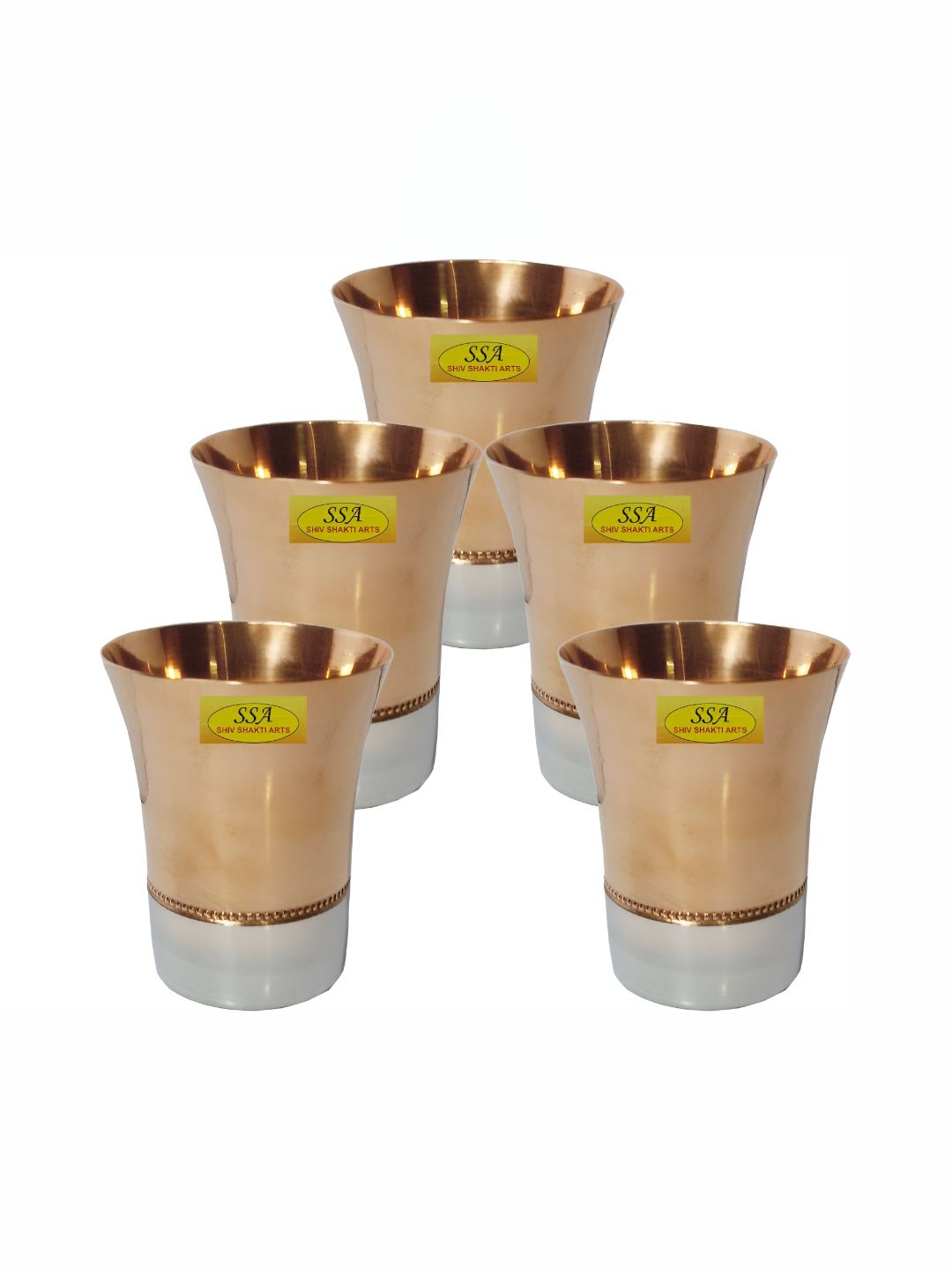 Shivshakti Arts Brown 4 Pieces Easy to Clean Copper Water or Juice Glass-image-44