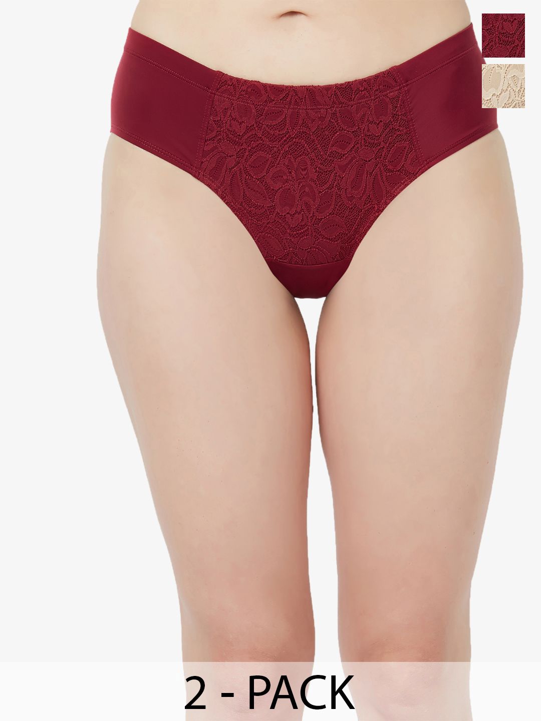 Soie Women Pack Of 2 Self-Design Hipster Briefs-picture-31