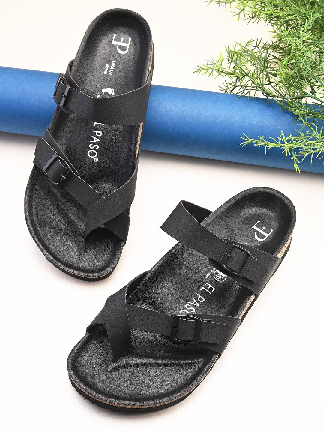 El Paso Men Comfort Sandals With Buckle-image-43
