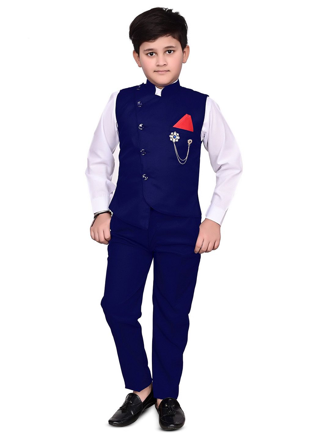 BAESD Boys Mandarin Collar Single-Breasted 2-Piece Suit-picture-55