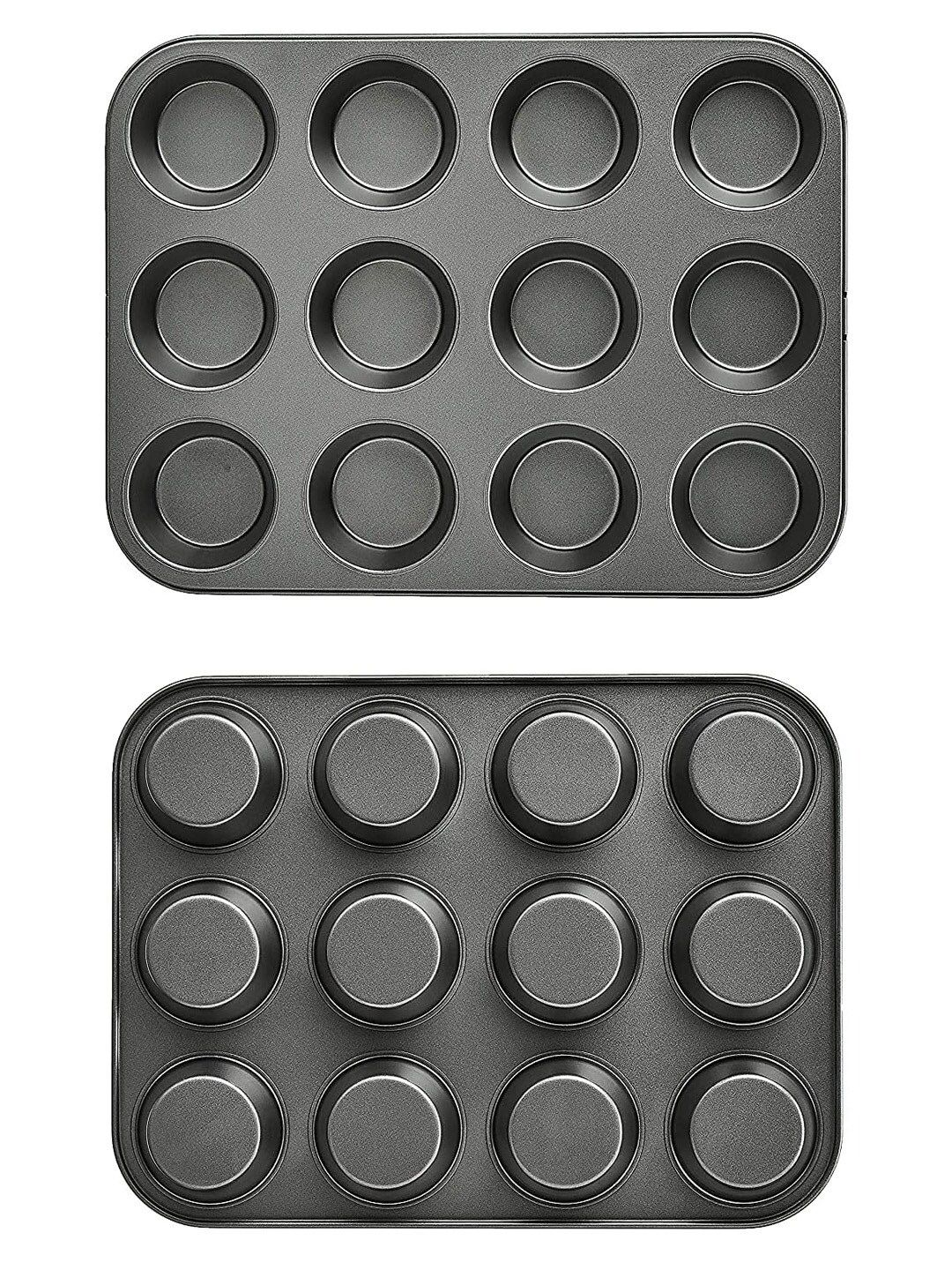 URBANFIX Black 12 Slot Non Stick Baking Mould-image-22