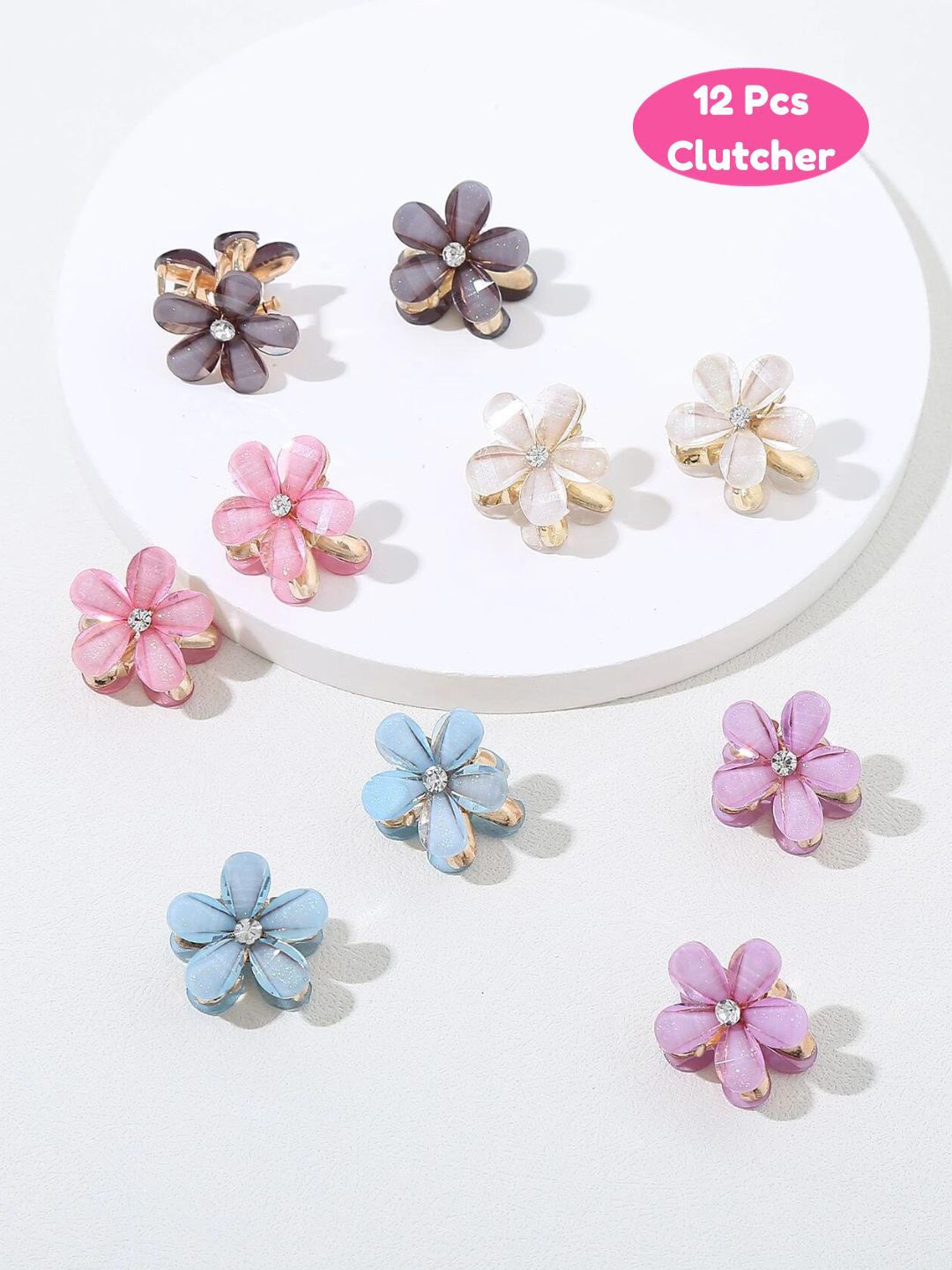 BAESD Girls Set Of 12 Hair Floral Claw Clip