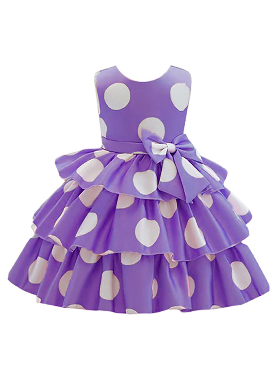 BAESD Girls Printed Satin Fit & Flare Party Dress-picture-19