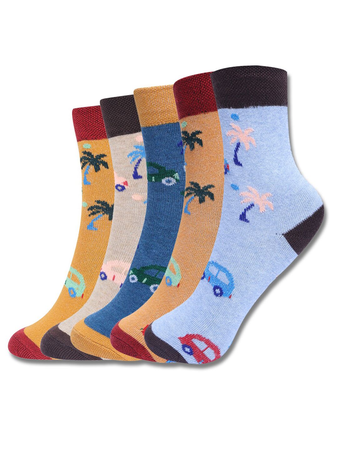 Dollar Socks Kids Pack of 5 Assorted Patterned Socks