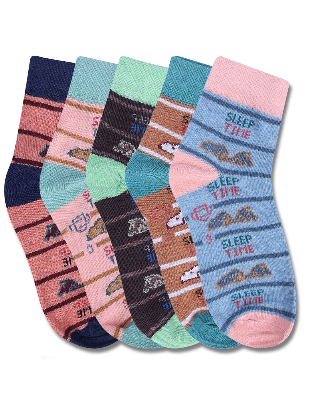 Dollar Socks Kids Pack Of 5 Patterned Assorted Socks-picture-50