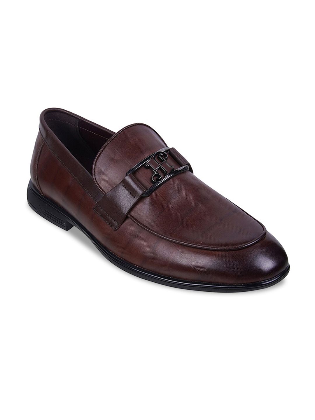 J.FONTINI Men Textured Buckle Detailed Leather Formal Loafers-picture-11
