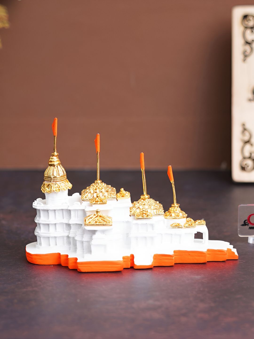 eCraftIndia White & Gold Toned Ram Mandir Ayodhya Model Showpiece-picture-21