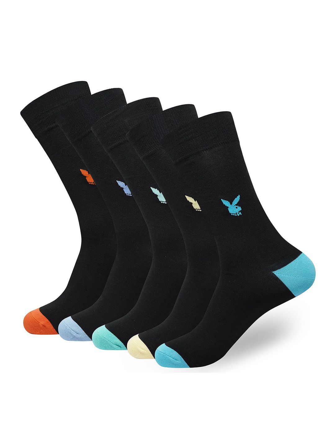 Playboy Men Pack Of 5  Patterned Calf Length Socks-image-47