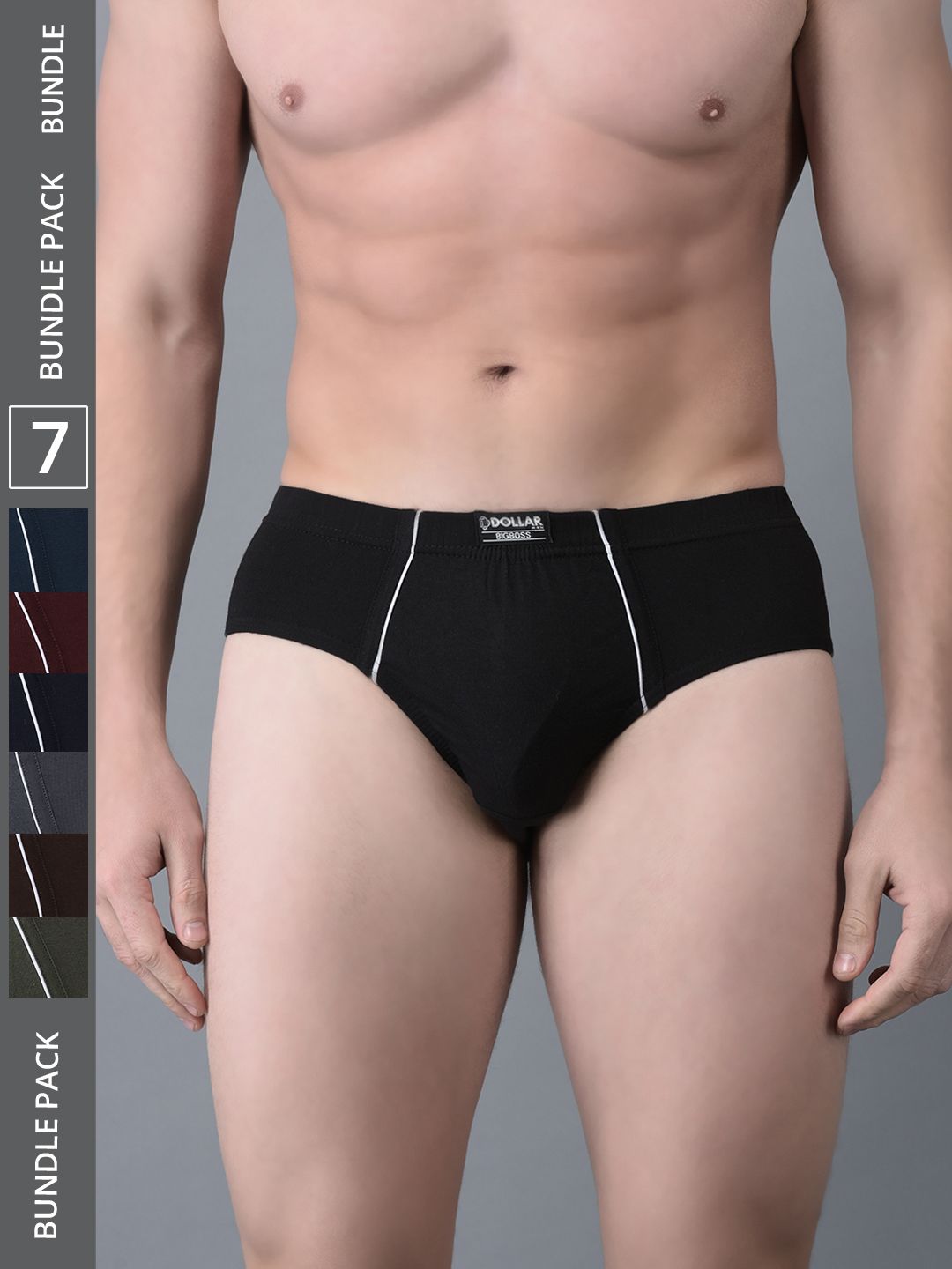 Dollar Bigboss Men Solid Pack of 7 Anti-Microbial Super Combed Cotton Brief-picture-16