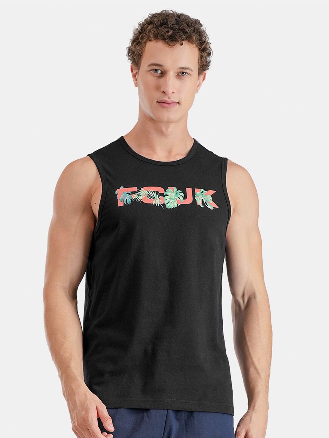 FCUK Printed Pure Cotton Antimicrobial Tank Vests  KEN-01-BLK-picture-53