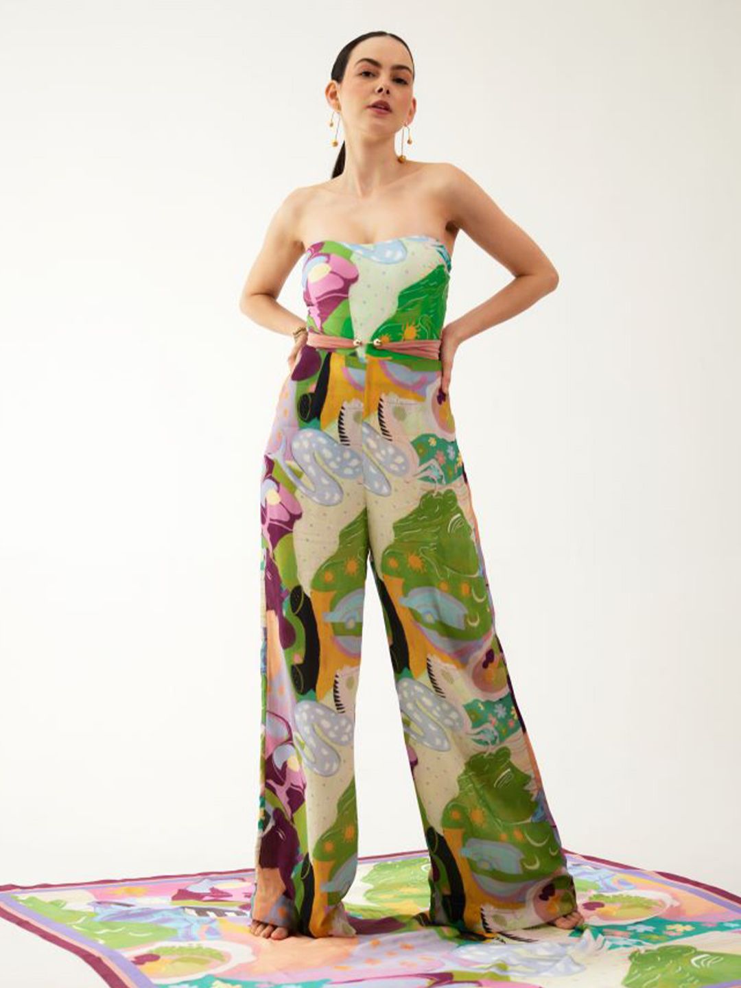 Tizzi Abstract Printed Swimwear Cover up Bottom-image-43