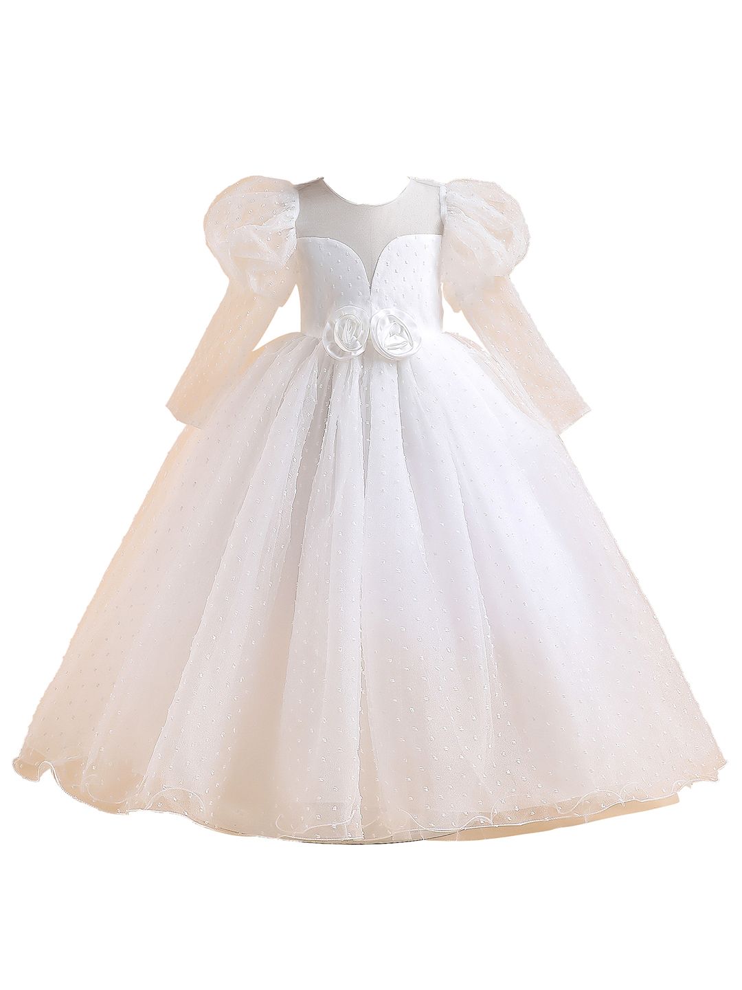 StyleCast Girls White Self Design A Line Maxi Dress-picture-37
