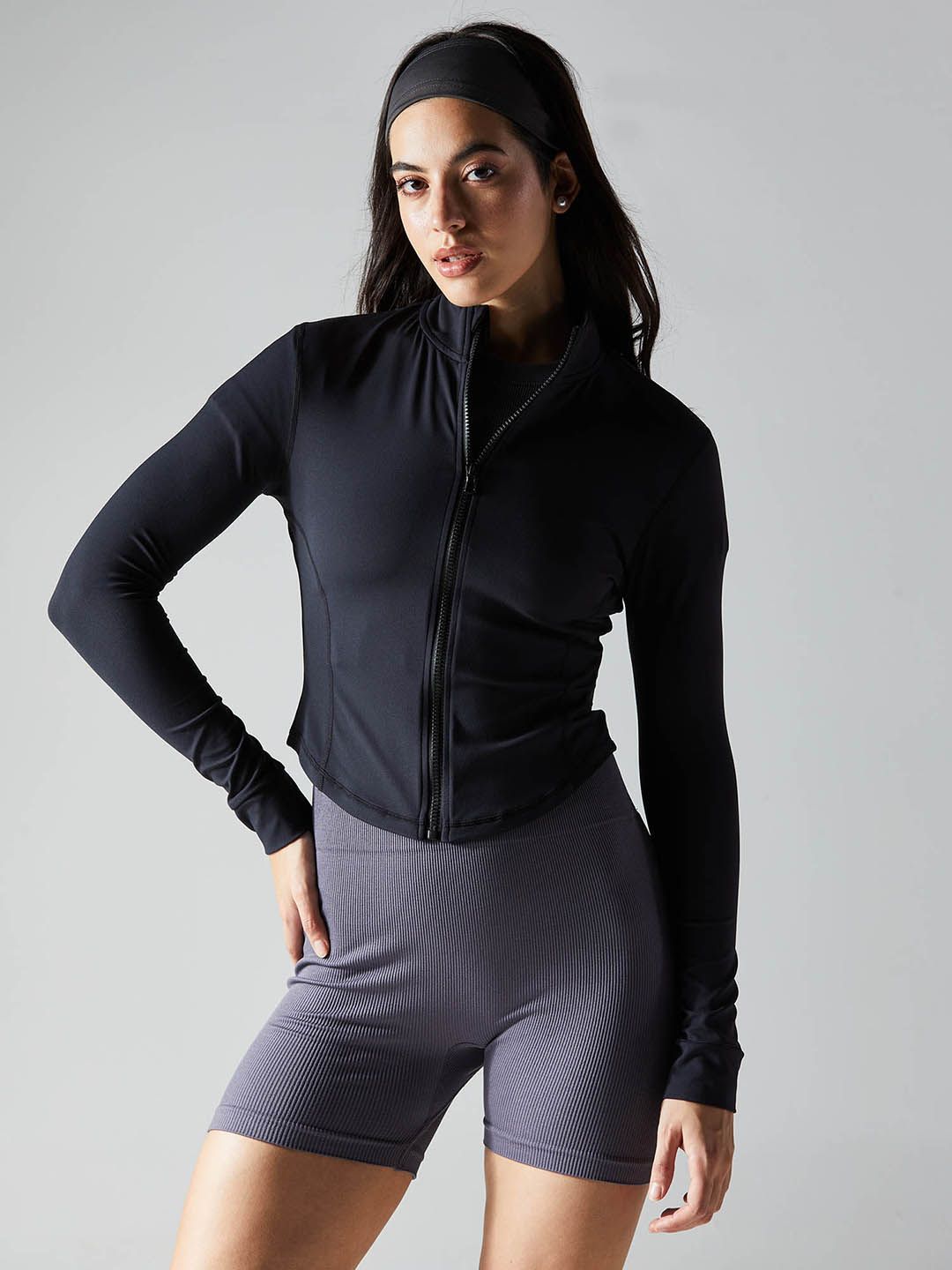 CAVA Mandarin Collar Cropped Sporty Sculptor Jacket-picture-23