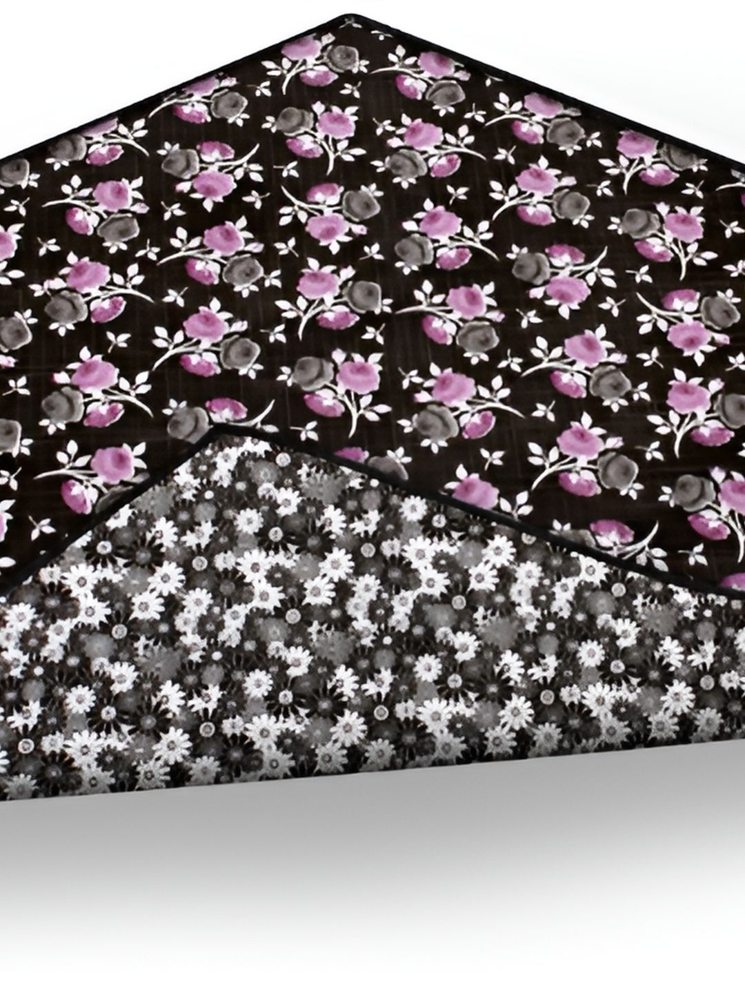 Stylista Black & Pink Floral Printed Rectangular Floor Mat-image-30