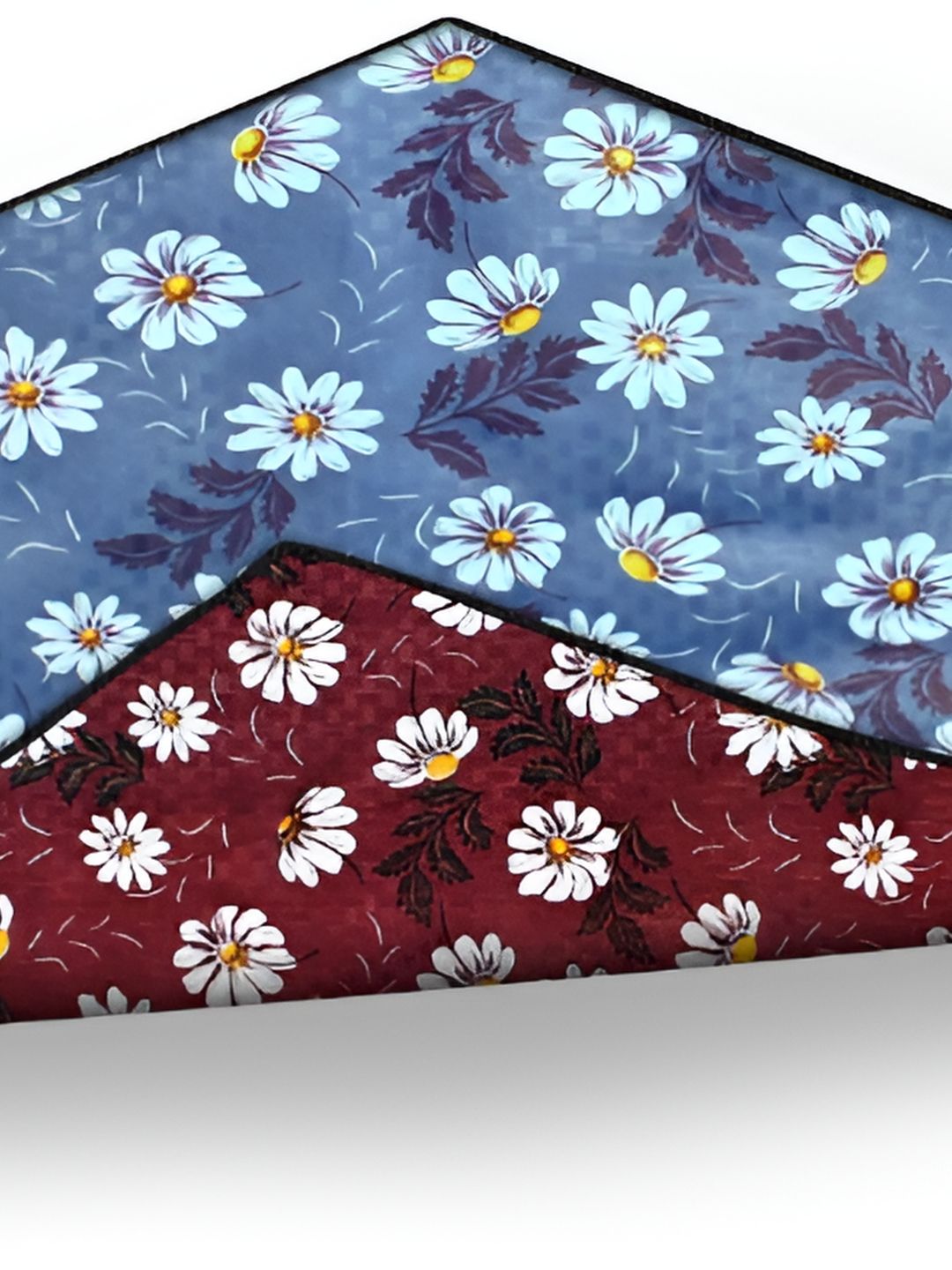 Stylista Blue & Brown Floral Printed Rectangle Floor Mat-image-42