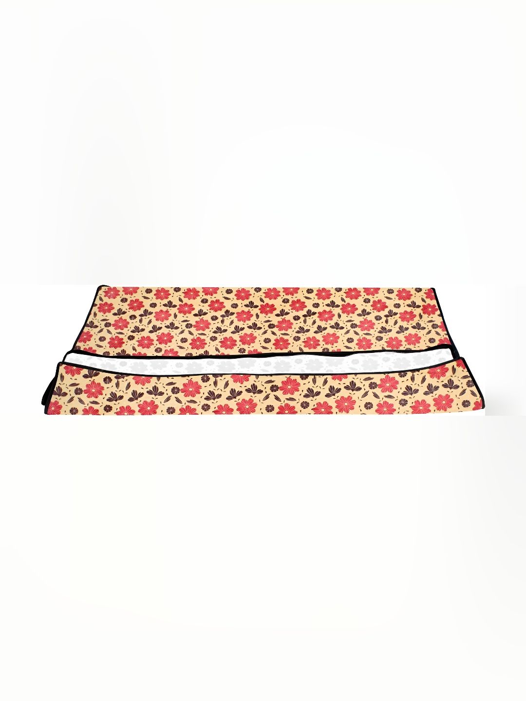 Stylista Yellow & Red Floral Printed Rectangle Zipper Floor Mat-image-30